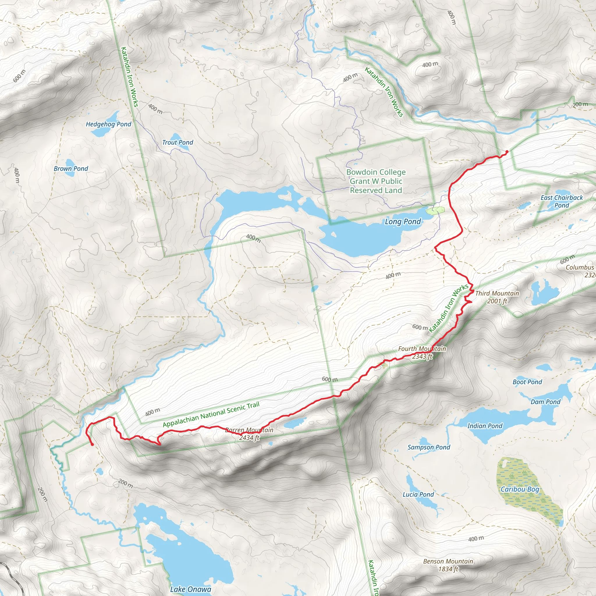 Appalachian Trail via Henderson Brook Trail mobile static map