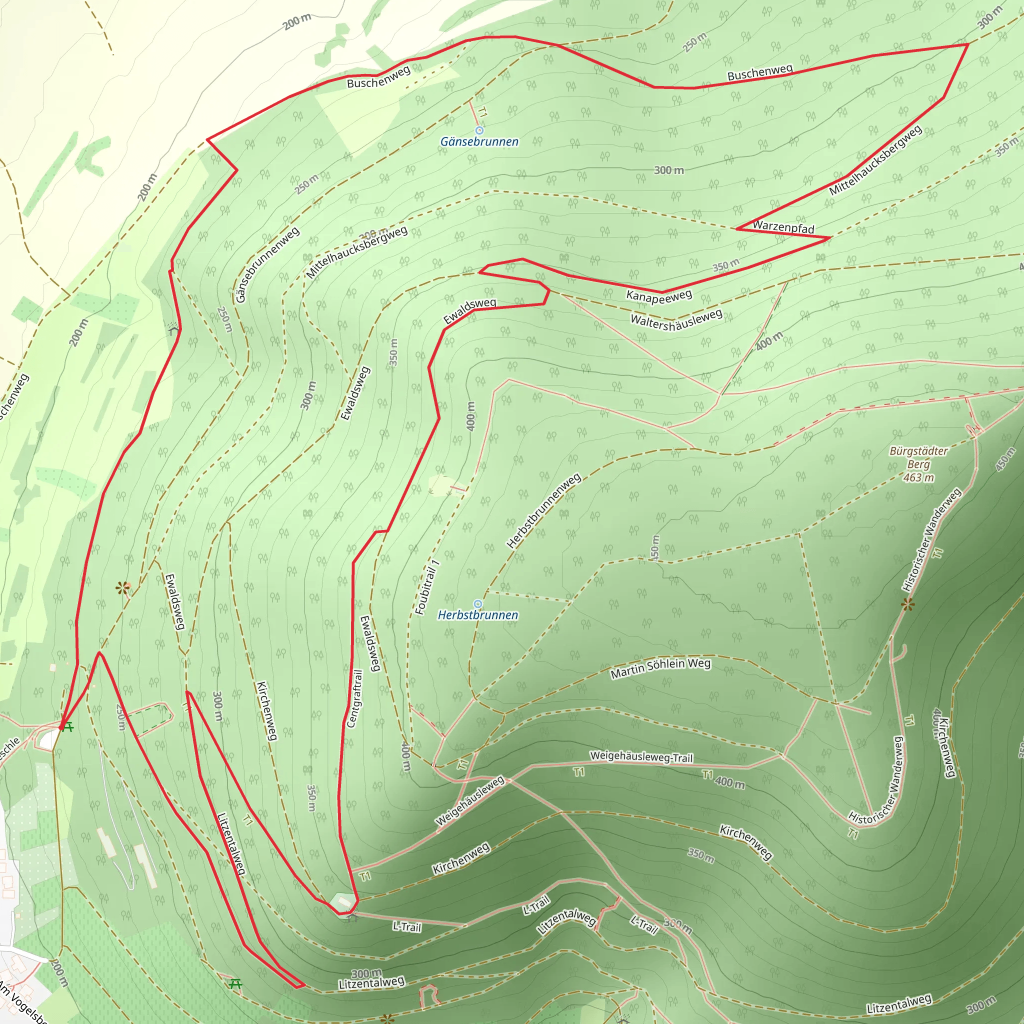 Buschenweg and Centgraf Trail mobile static map