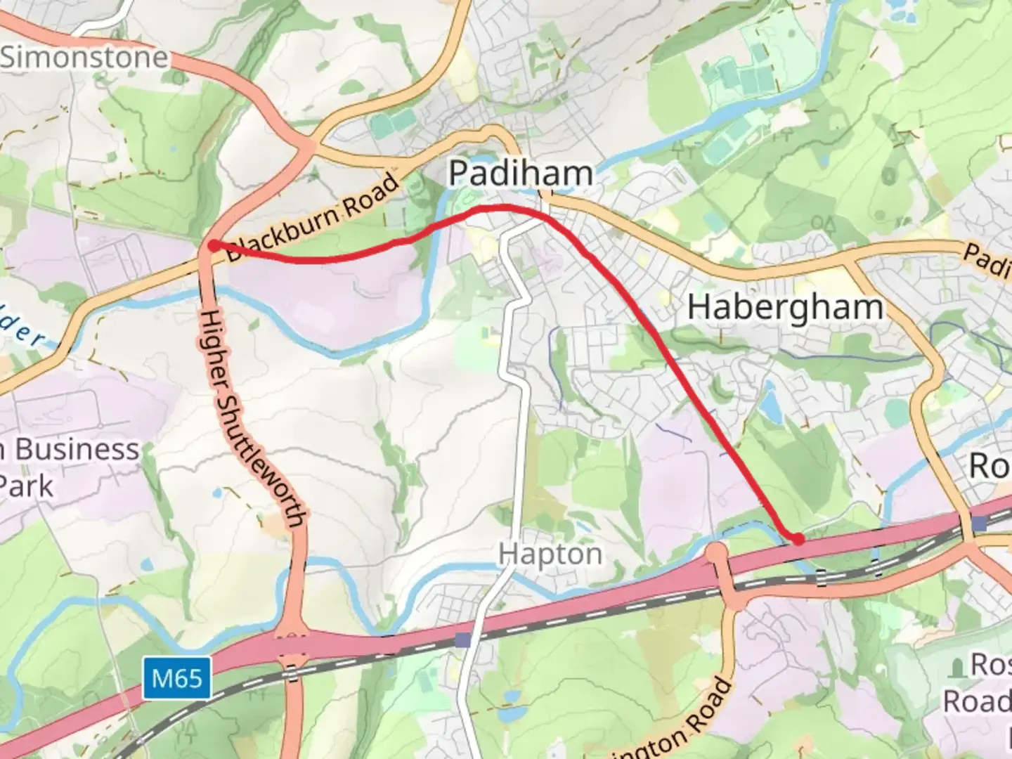 An image depicting the trail Padham Walk and its surrounding area.