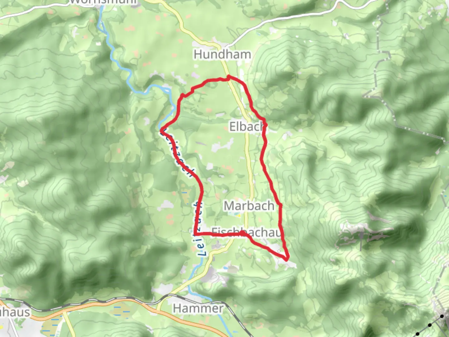 An image depicting the trail Maximiliansweg and Weitwanderweg Woernsmuehl nach Thiersee Loop and its surrounding area.