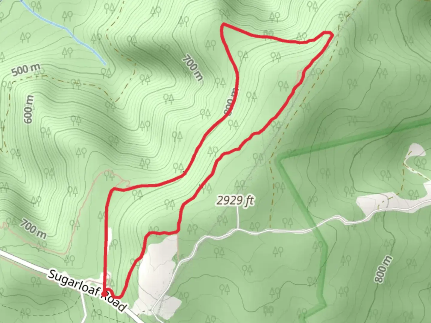 An image depicting the trail Sugarloaf Hiking and its surrounding area.