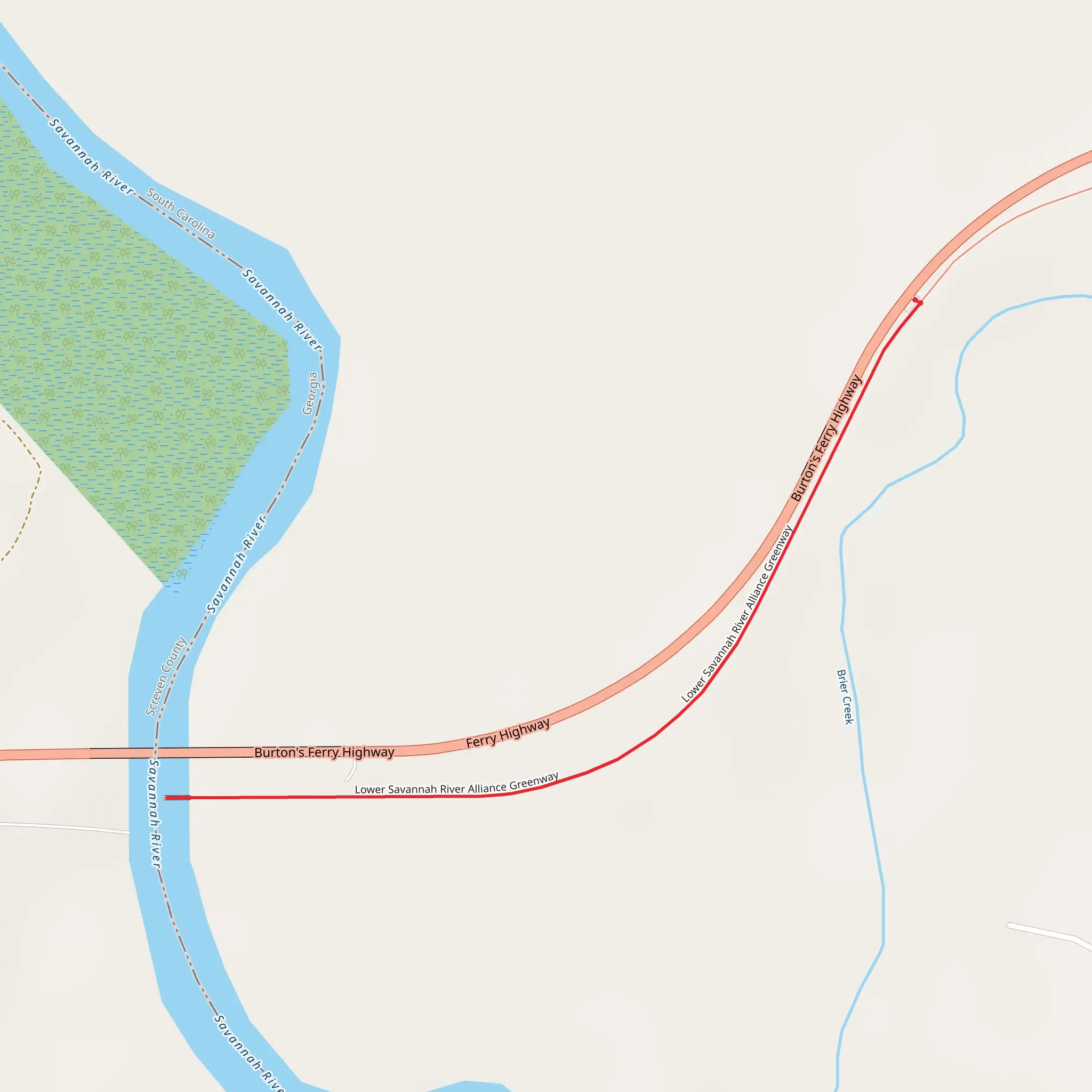 Lower Savannah River Alliance Greenway mobile static map