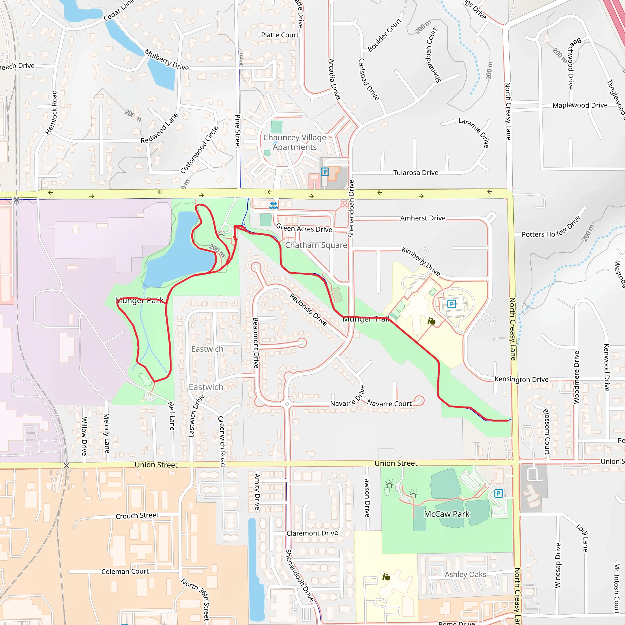 Lafayette Parks Loop Trail mobile static map