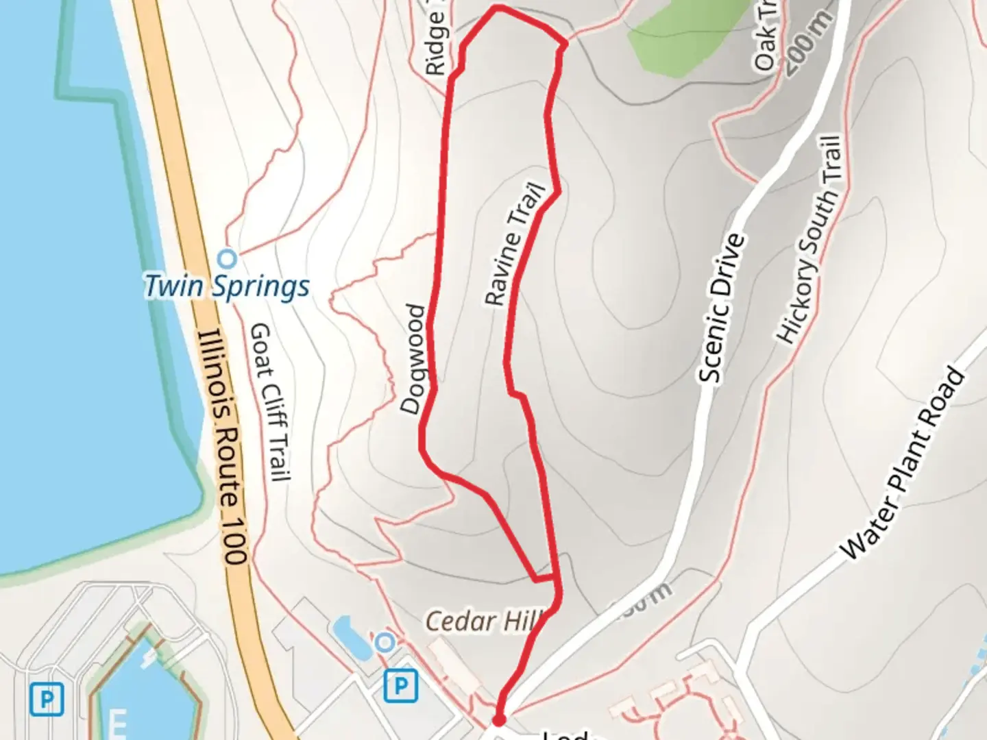 An image depicting the trail Pere Marquette State Park Short Loop and its surrounding area.