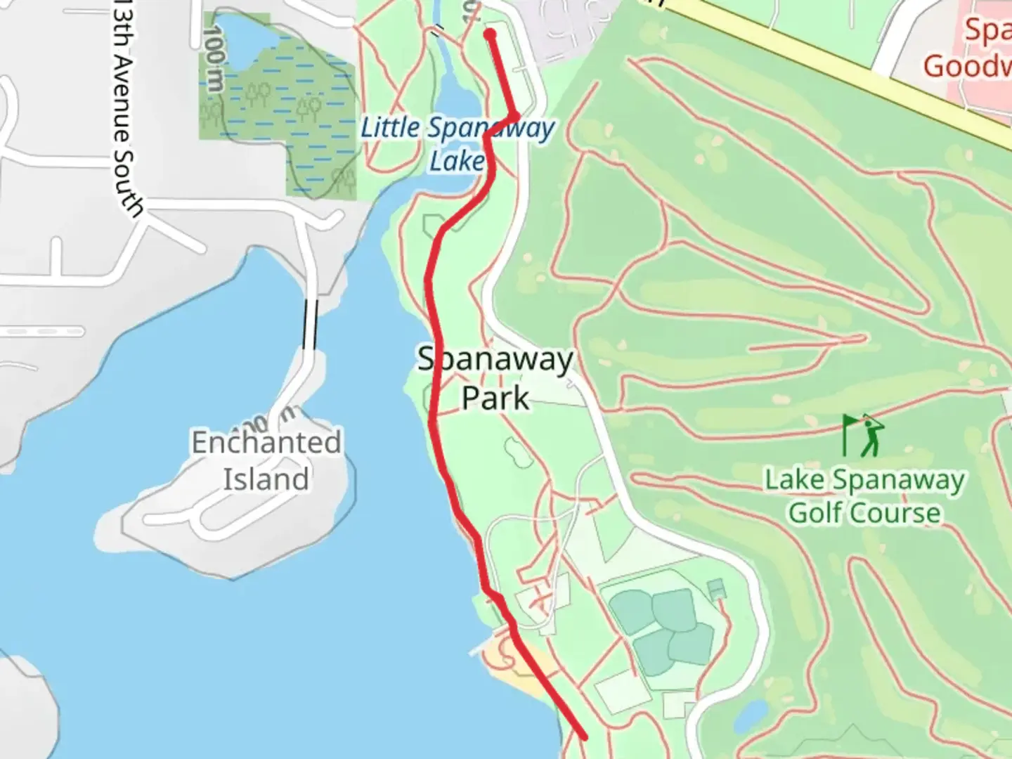 An image depicting the trail Spanaway Creek and its surrounding area.