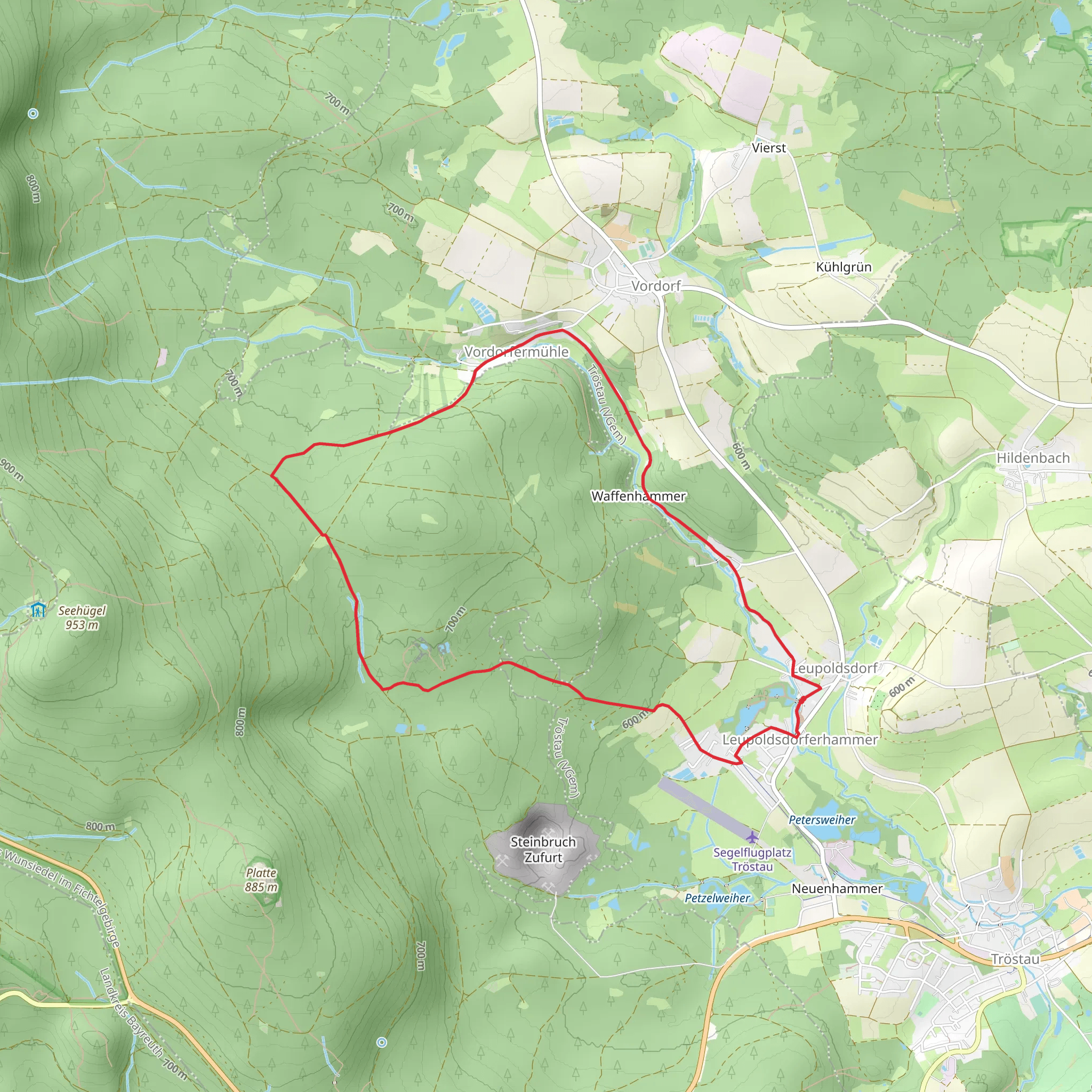 Wanderweg 6 Tröstau mobile static map