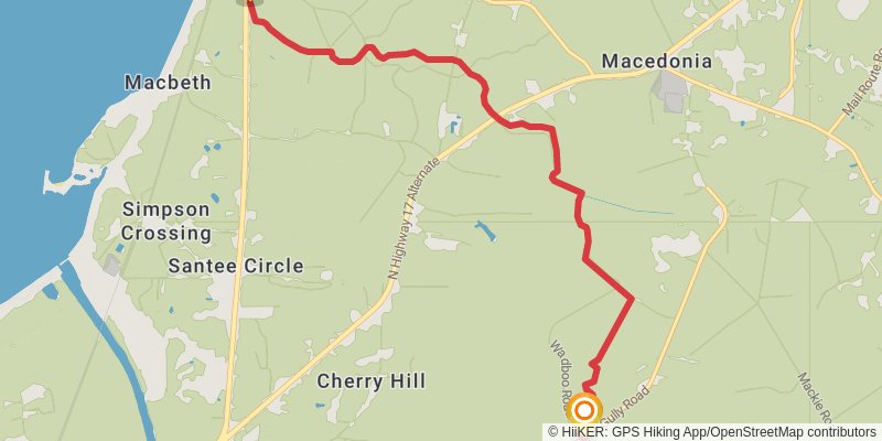 Swamp Fox - Palmetto Trail stage 4 Map