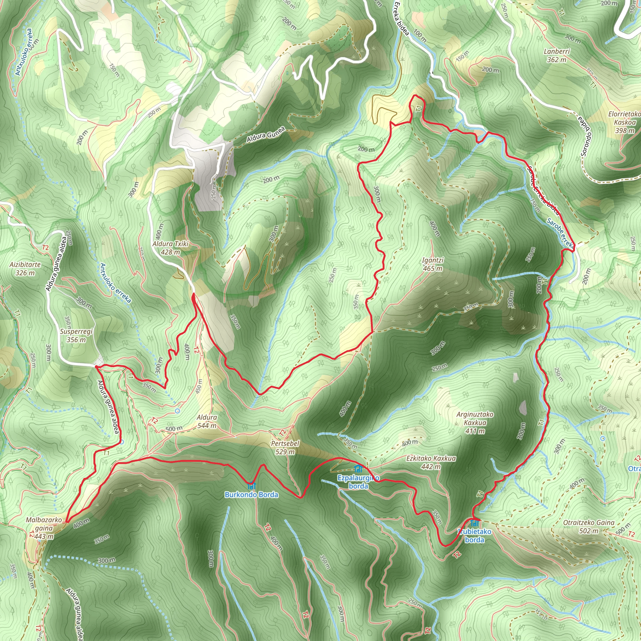 Vuelta a Aldura PR GI 1004 mobile static map