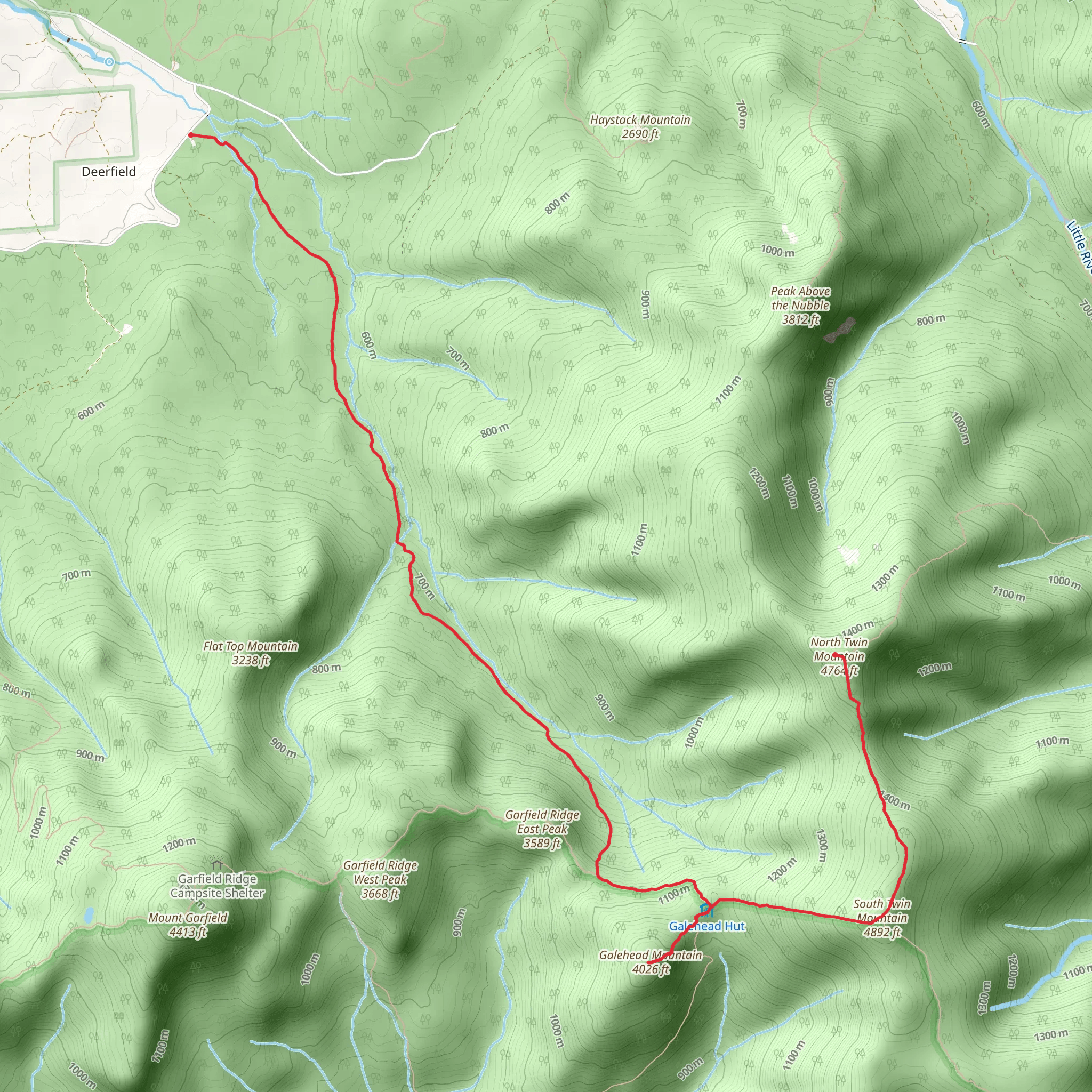 Galehead Mountain and North Twin Mountain Trail mobile static map