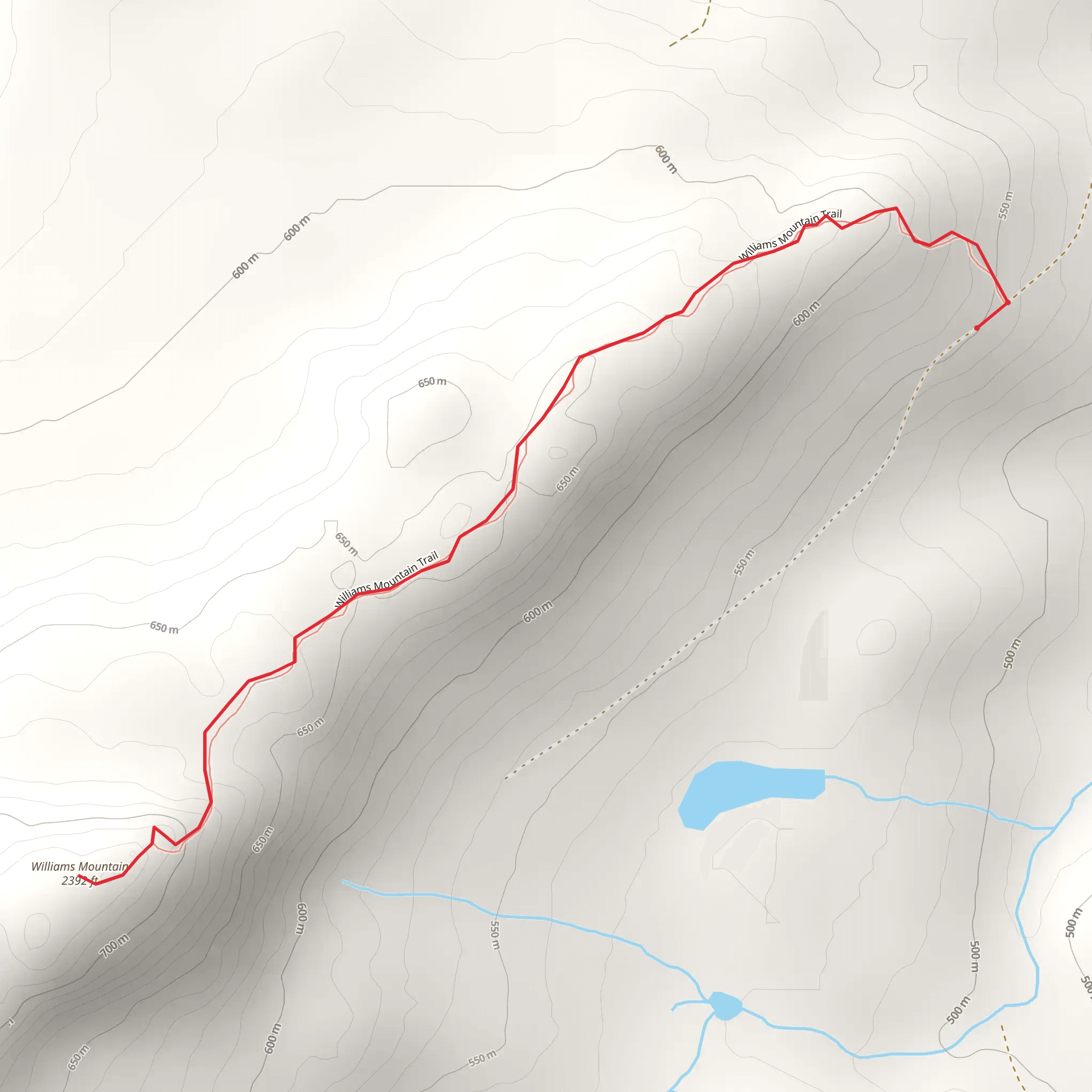 Williams Mountain mobile static map