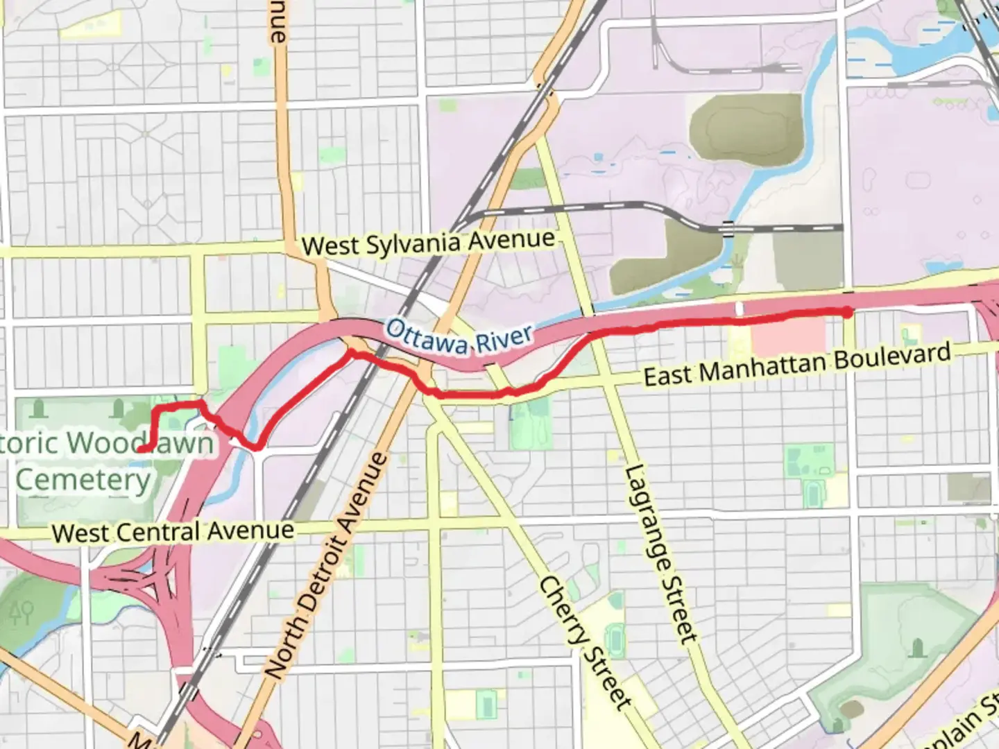 An image depicting the trail Overland Trail and Willye Park Trail and its surrounding area.