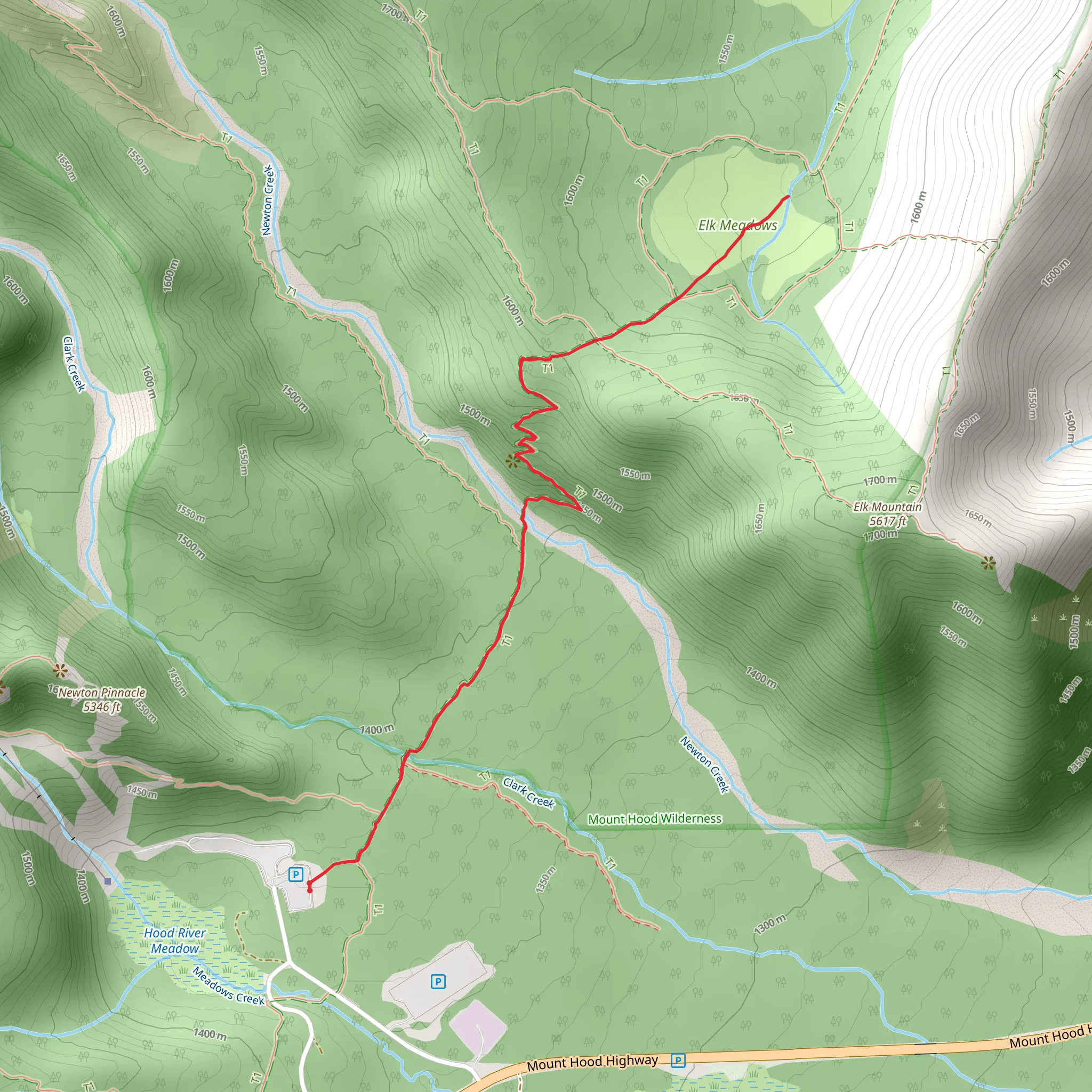 Elk Meadow from Meadows Creek mobile static map