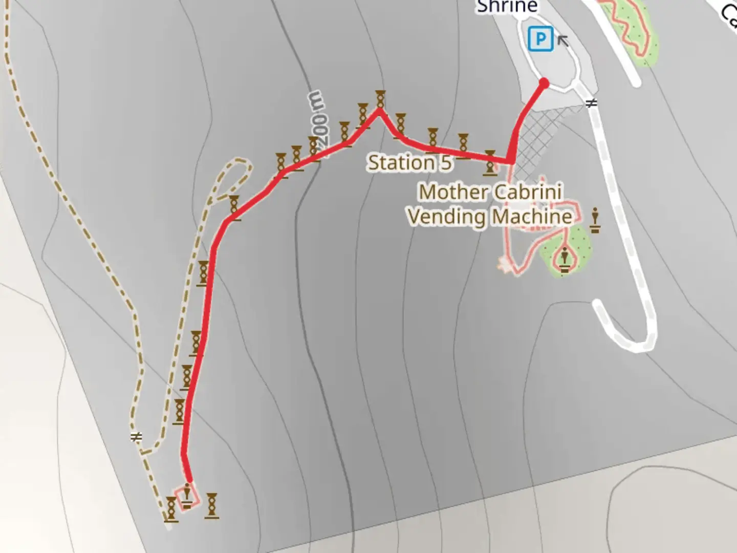 An image depicting the trail Cabrini Boulevard Out and Back and its surrounding area.