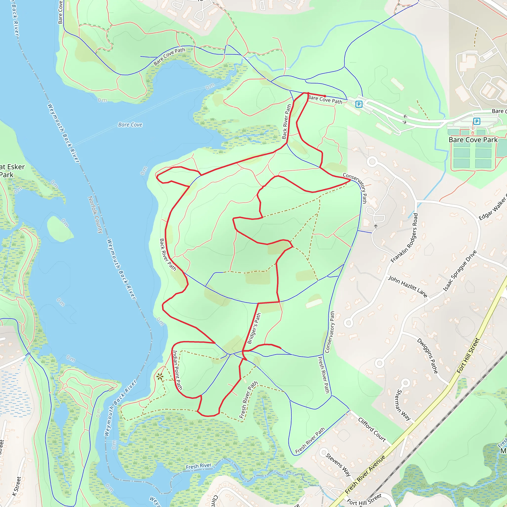 Bare Cove Park Loop mobile static map