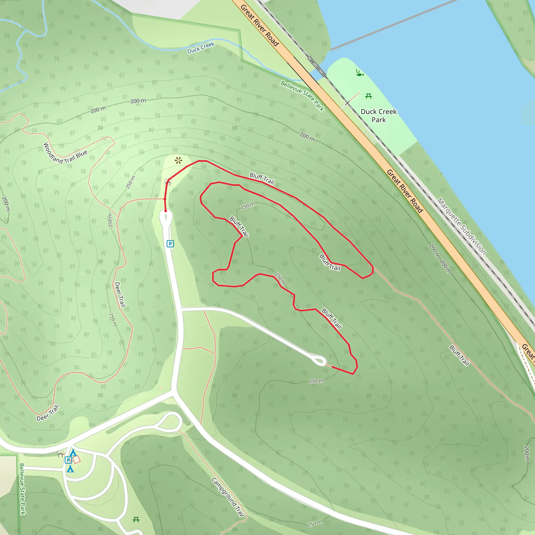 Bluff Trail mobile static map