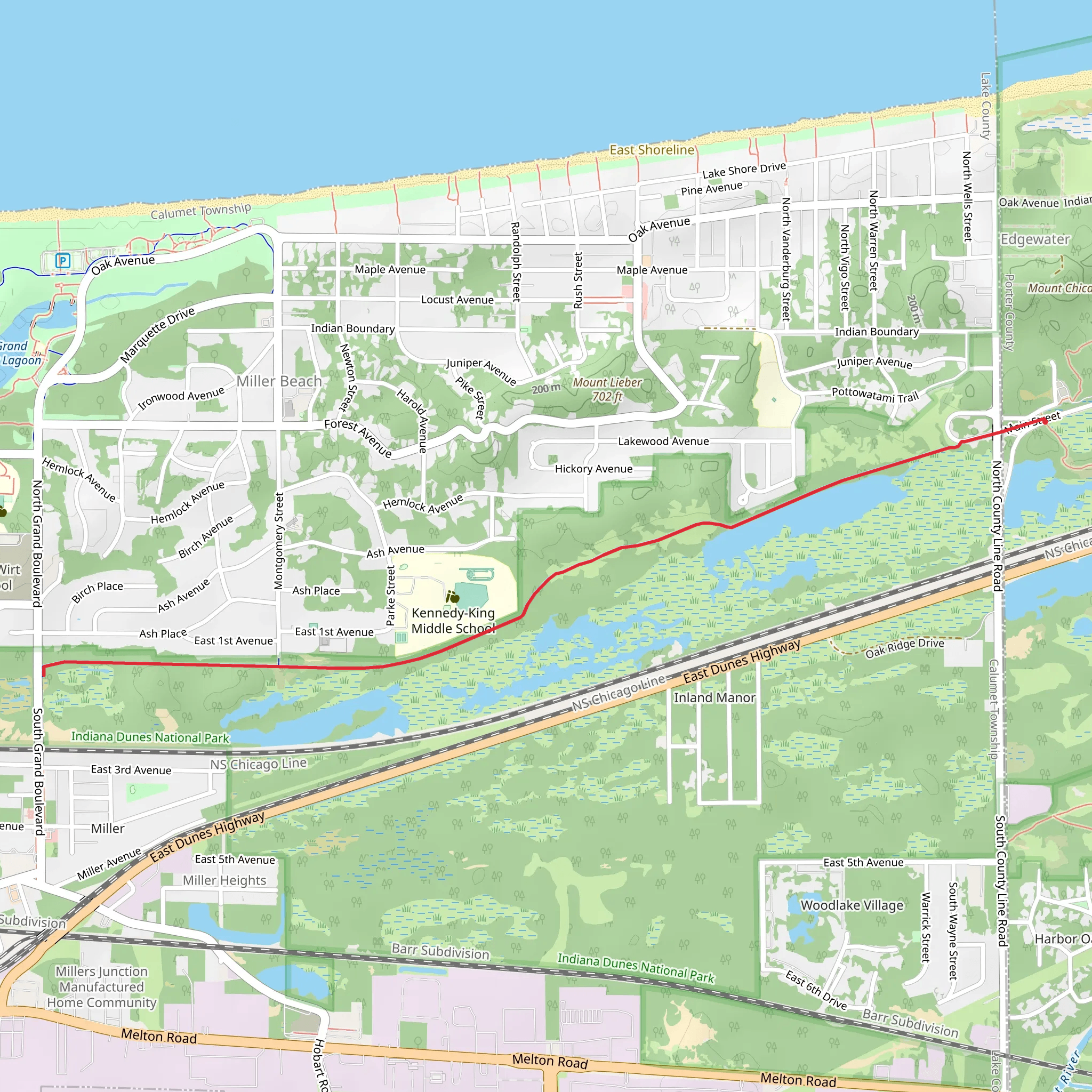 Marquette Trail mobile static map