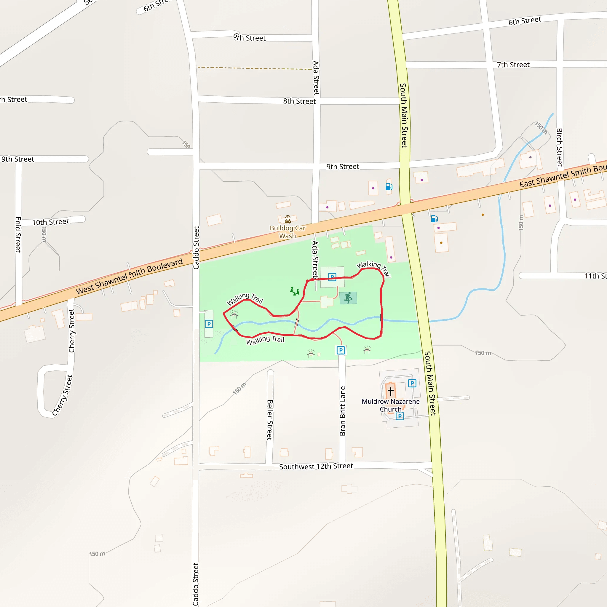 Muldrow City Park Loop mobile static map