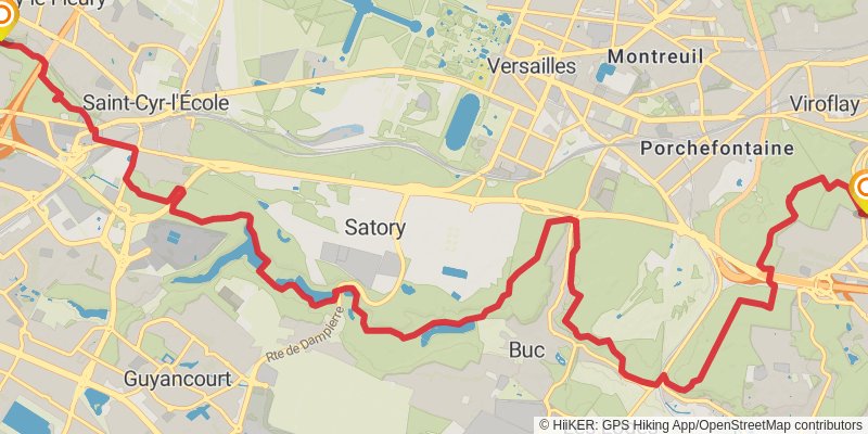 GR 22 - De Paris Au Mont Saint Michel stage 2 Map