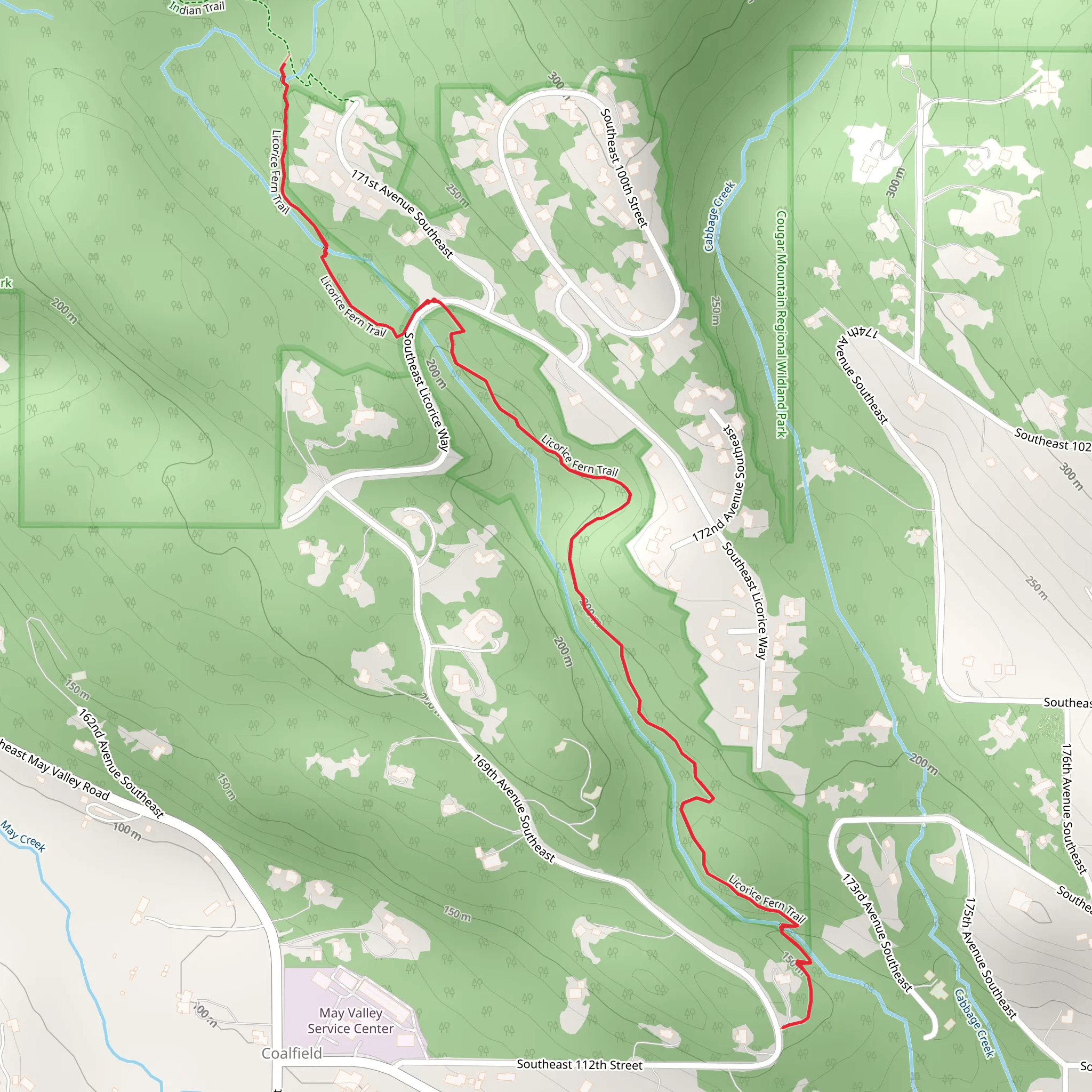 Licorice Fern Trail mobile static map