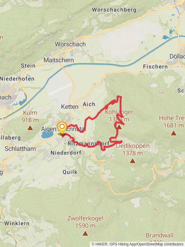 Stalingkreuz-Kohlanger-Rastanger Way mobile static map