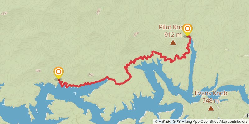 Lakeshore Trail via Fontana Dam stage 3 Map