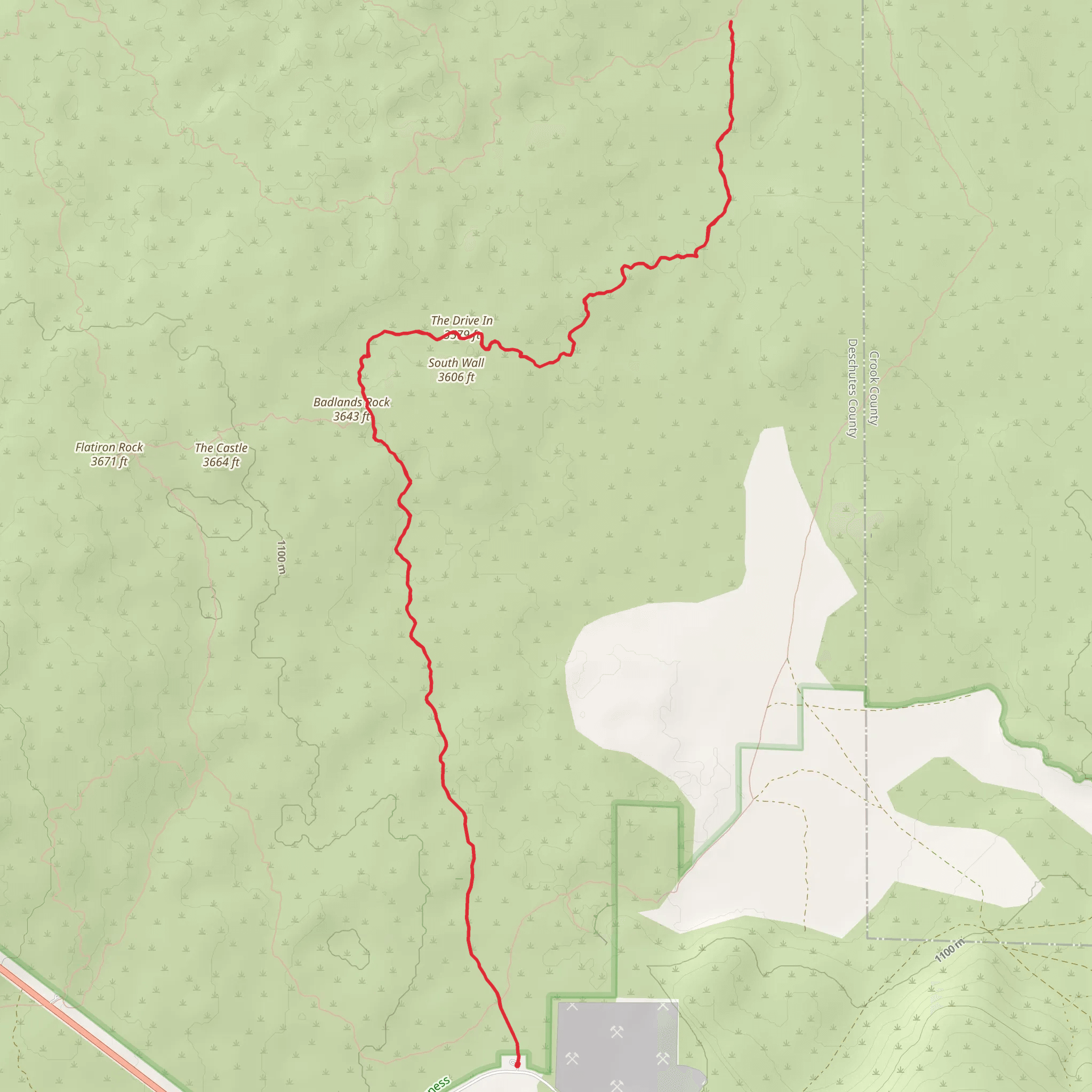 The Drive In and Badlands Rock Trail mobile static map