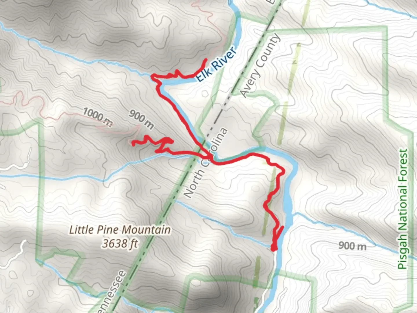 An image depicting the trail Elk River and Falls - Appalachian Trail and its surrounding area.