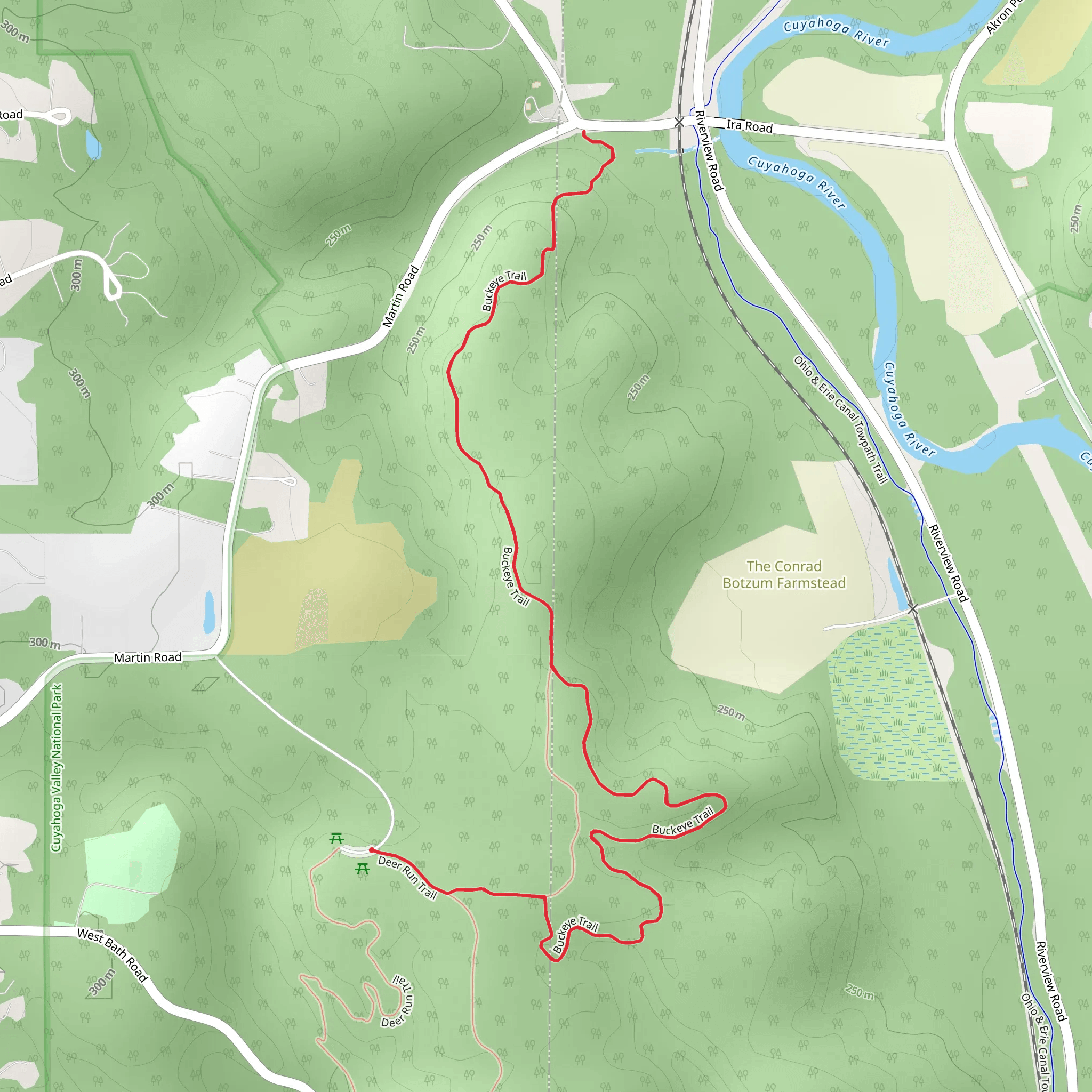 Deer Run and Buckeye Trail mobile static map