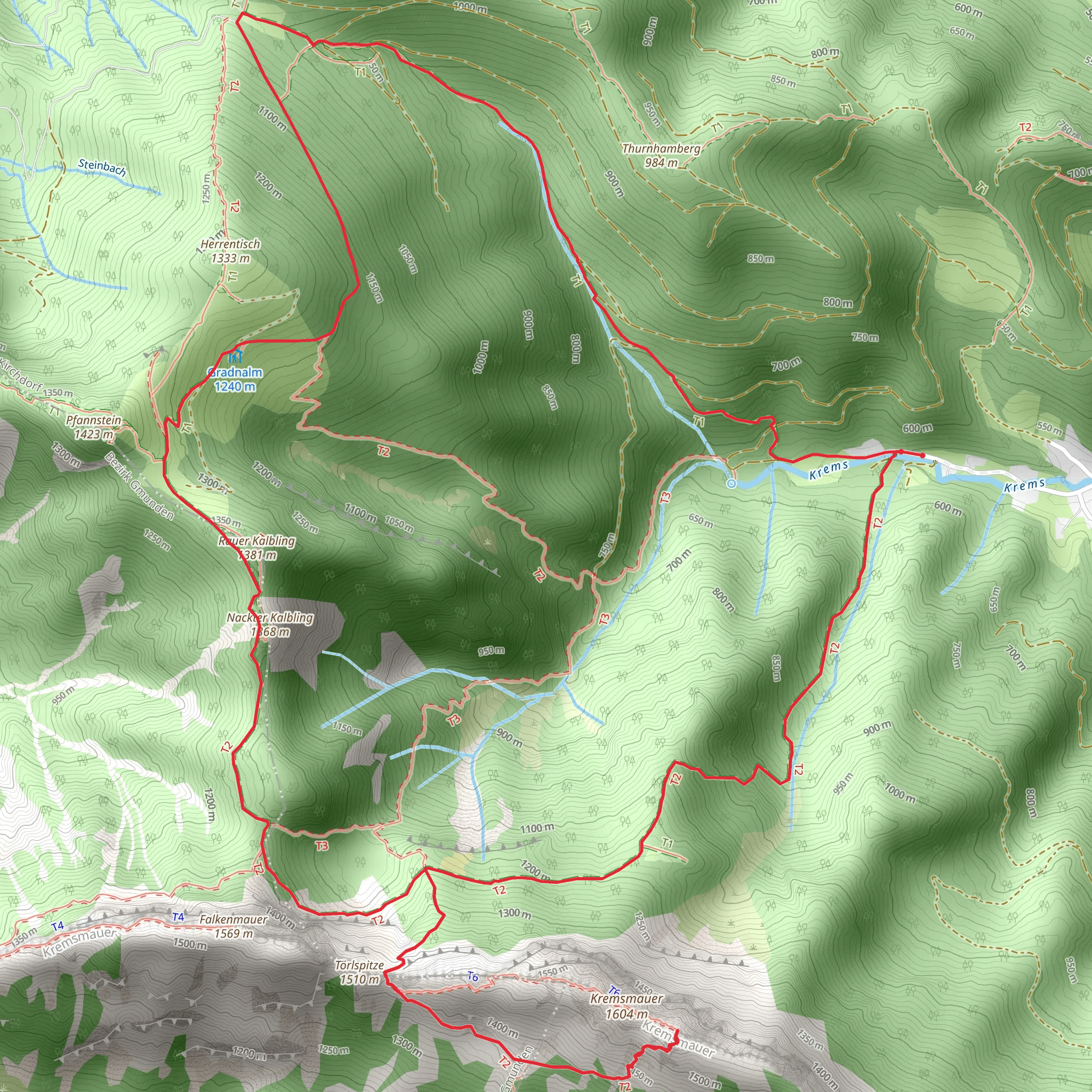Kremsmauer Mountain Hike mobile static map