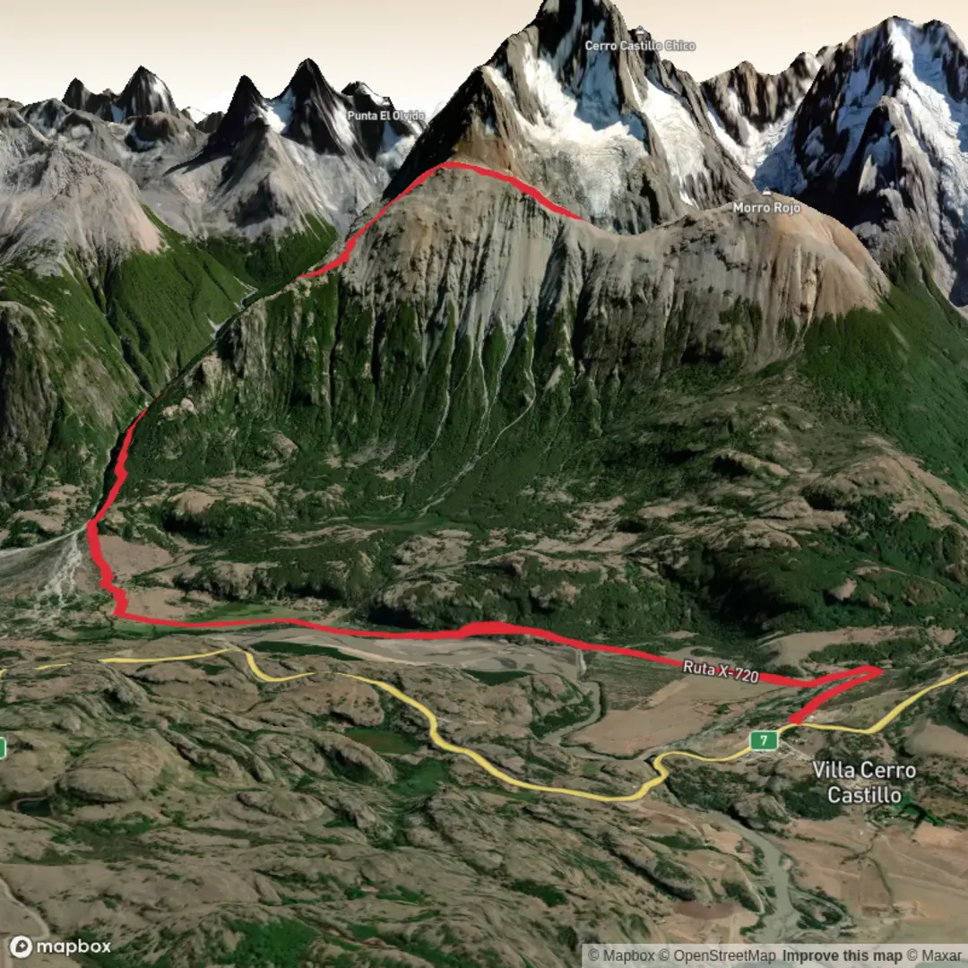 An image depicting the trail Hike to Cerro Castillo and its surrounding area.
