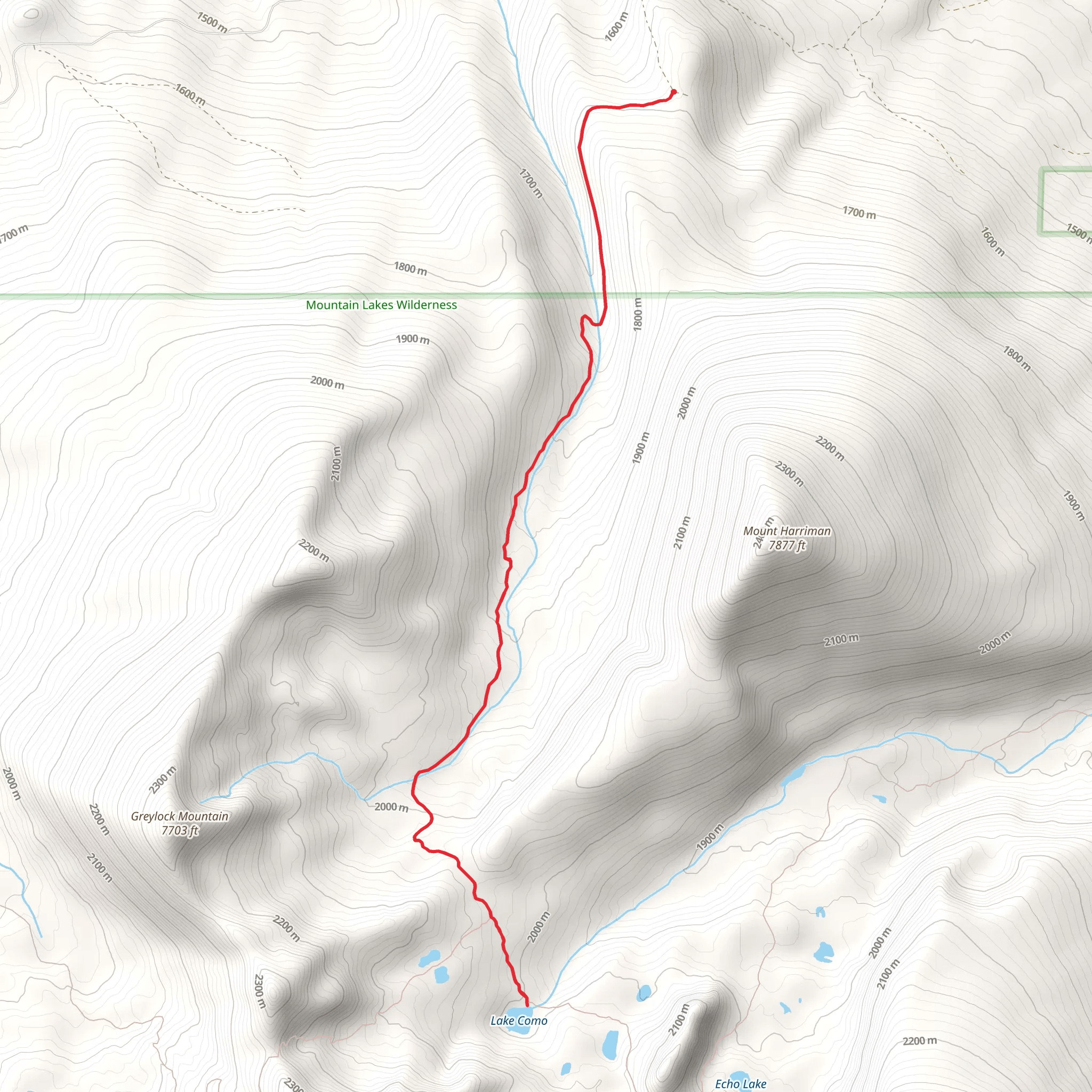 Lake Como via Varney Creek Trail mobile static map