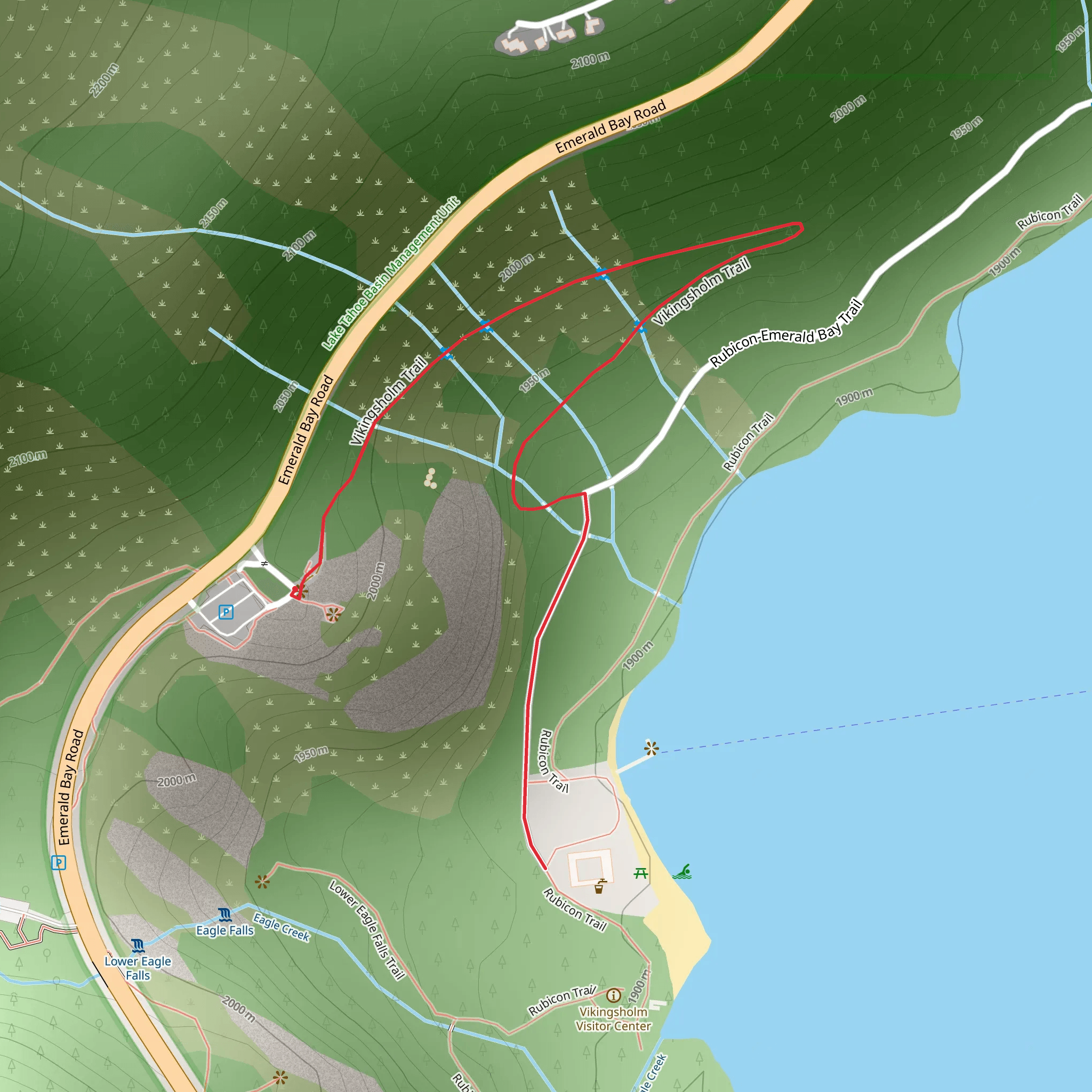 Vikingsholm Trail mobile static map