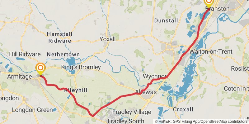 Trent and Mersey Canal Walk stage 6 Map