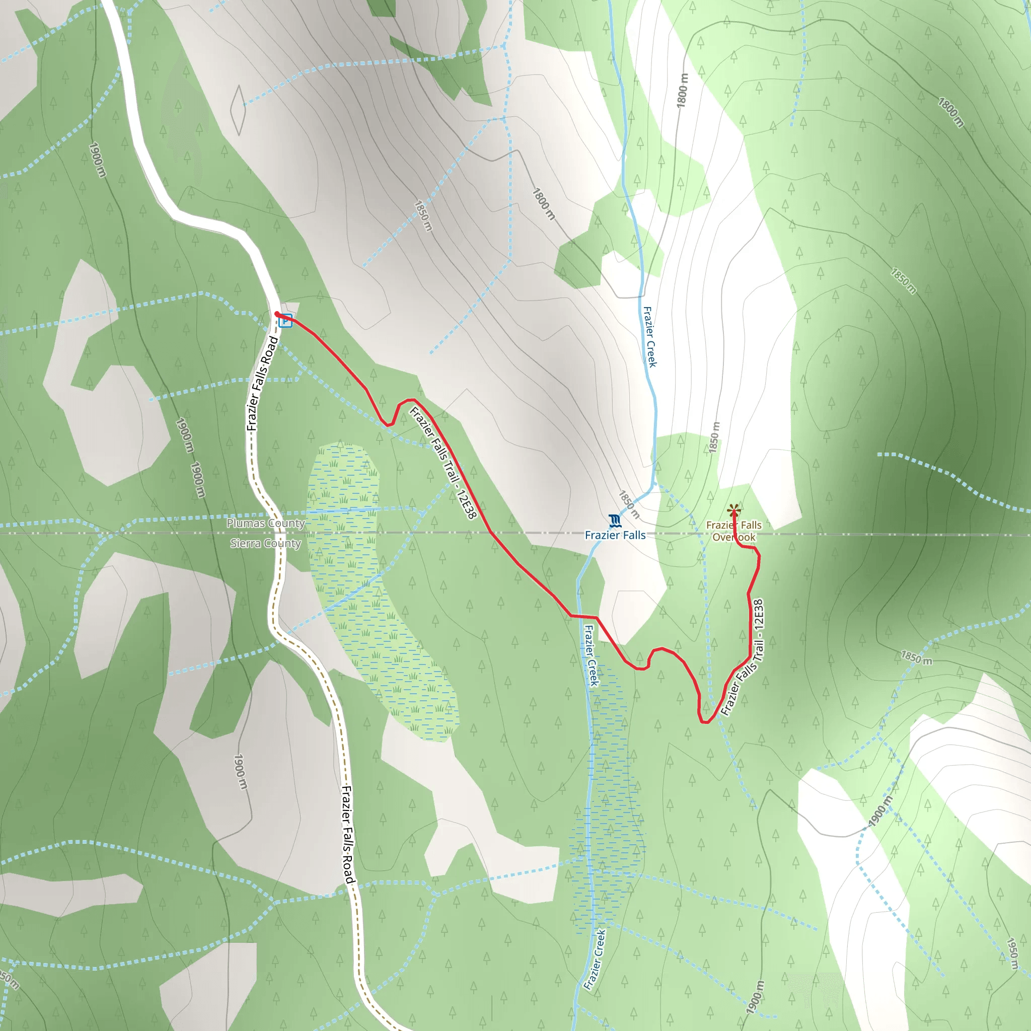 Frazier Falls Trail mobile static map