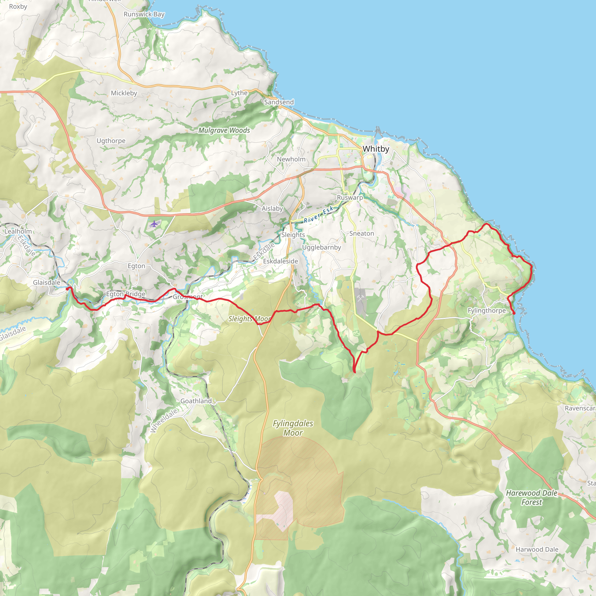 Glaisdale to Robin Hood's Bay Walk mobile static map