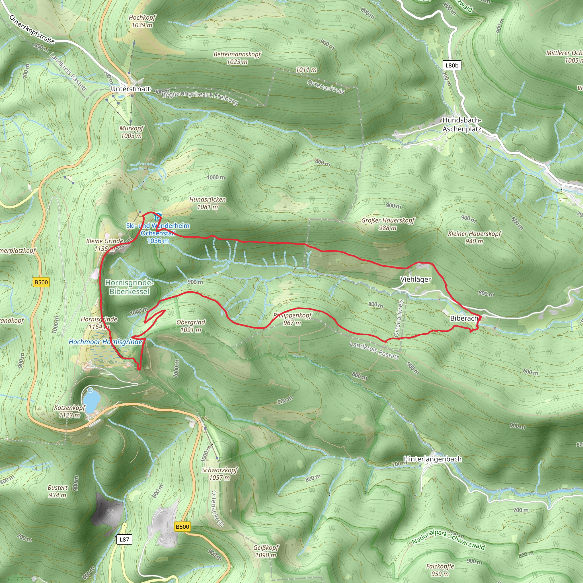 Hundsbach - Ochsenstall and Achertaeler Heimatpfad mobile static map