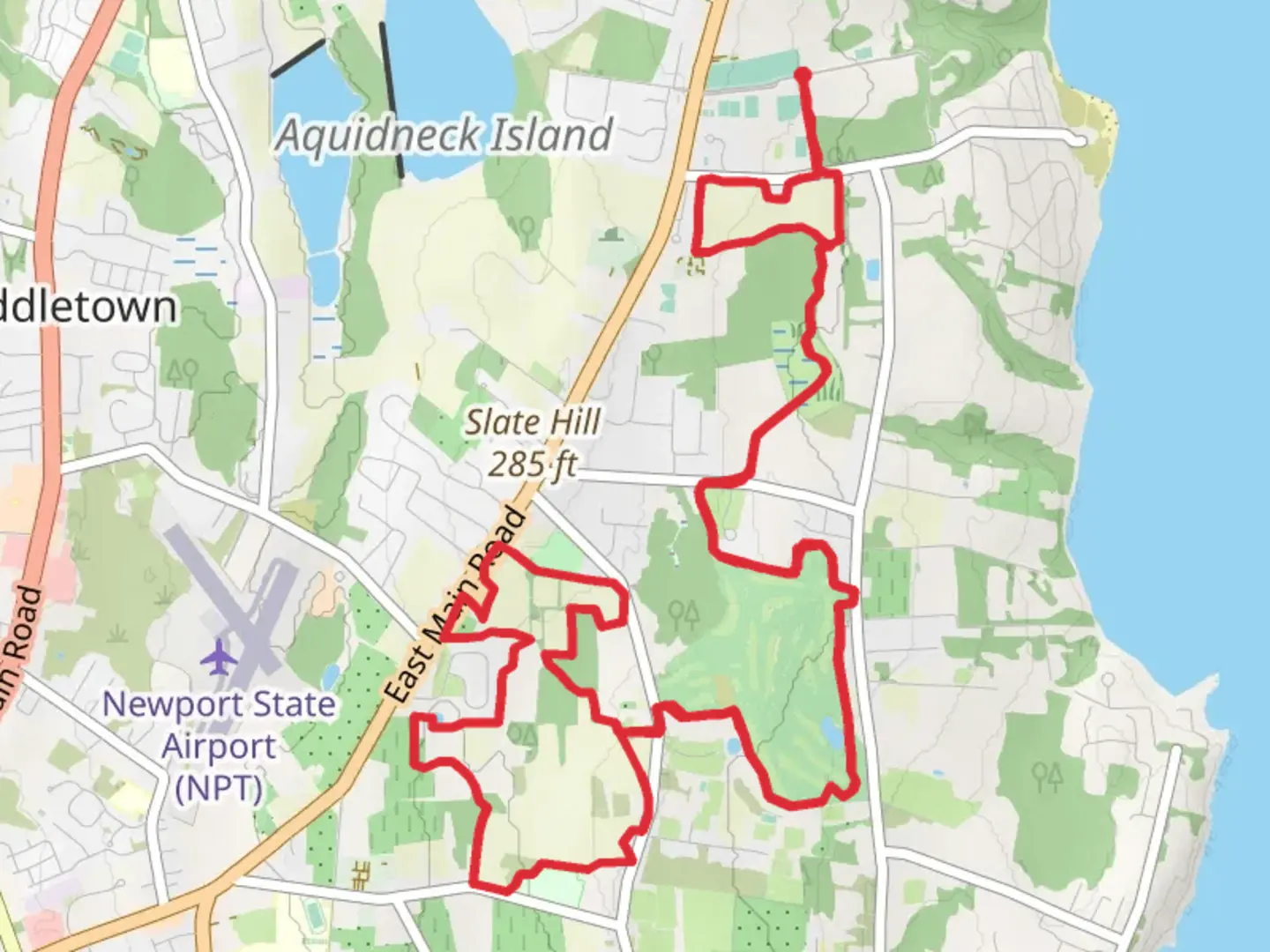 An image depicting the trail Sakonnet Greenway Loop and its surrounding area.