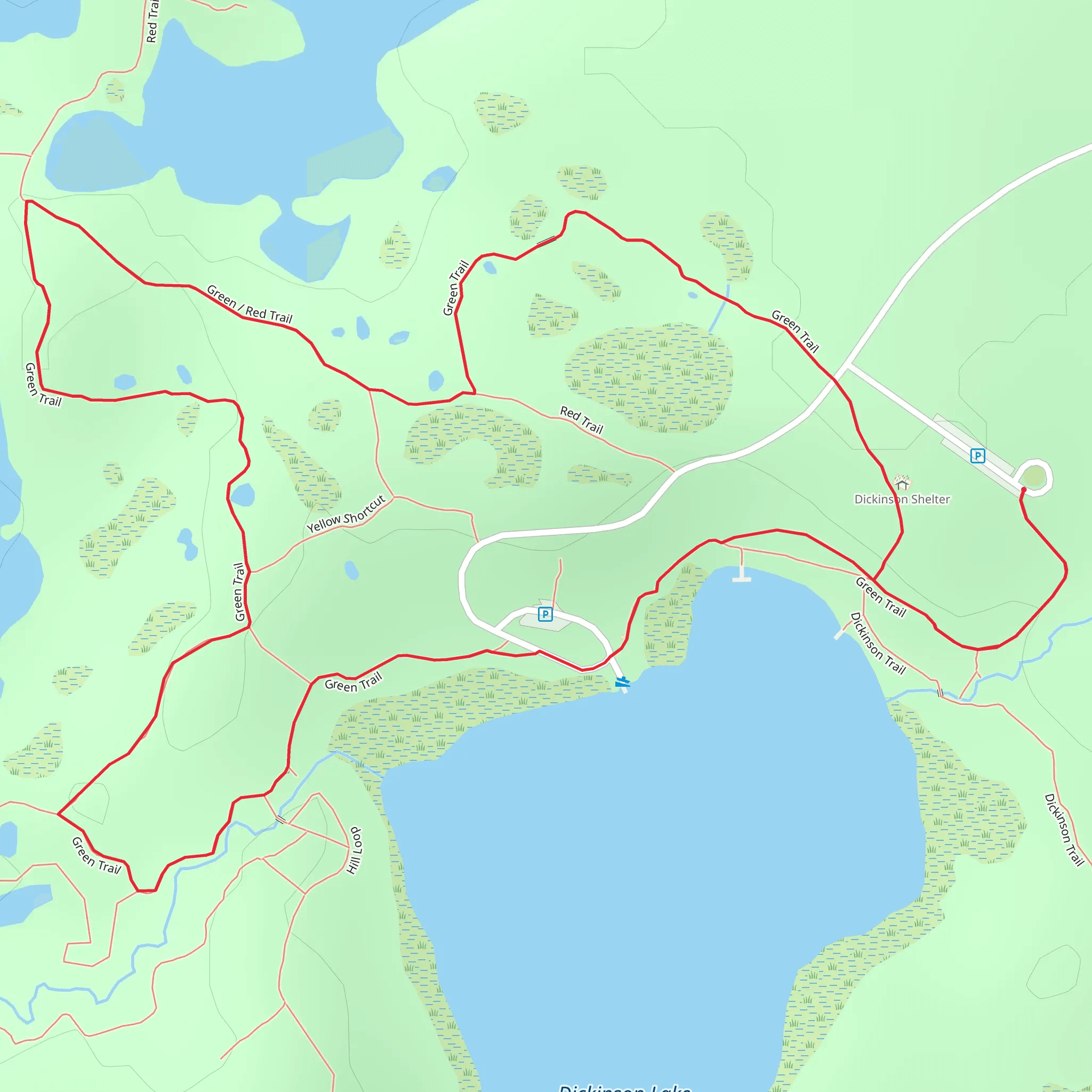 Green-Red Loop Trail mobile static map