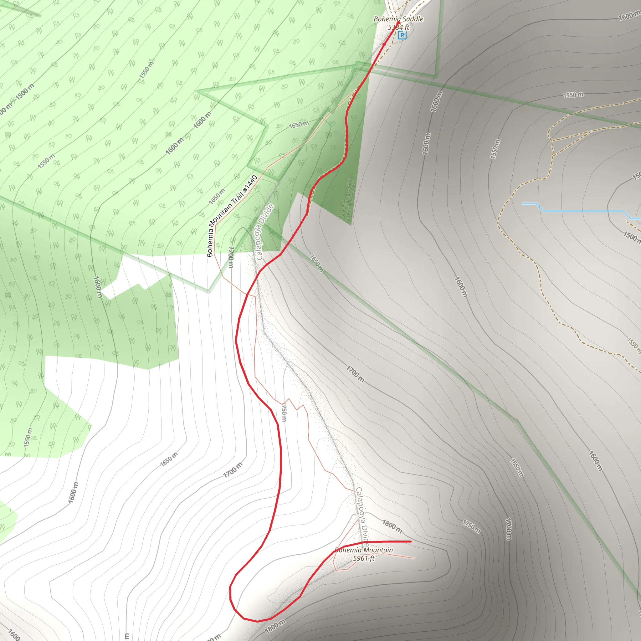 Bohemia Mountain Trail mobile static map
