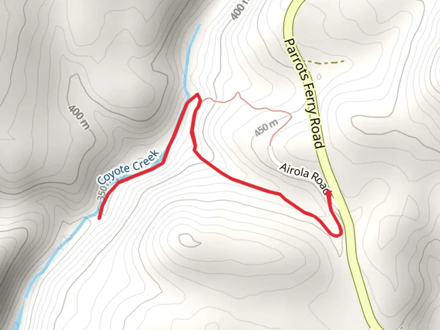 An image depicting the trail Coyote Creek and Natural Bridges Trail and its surrounding area.