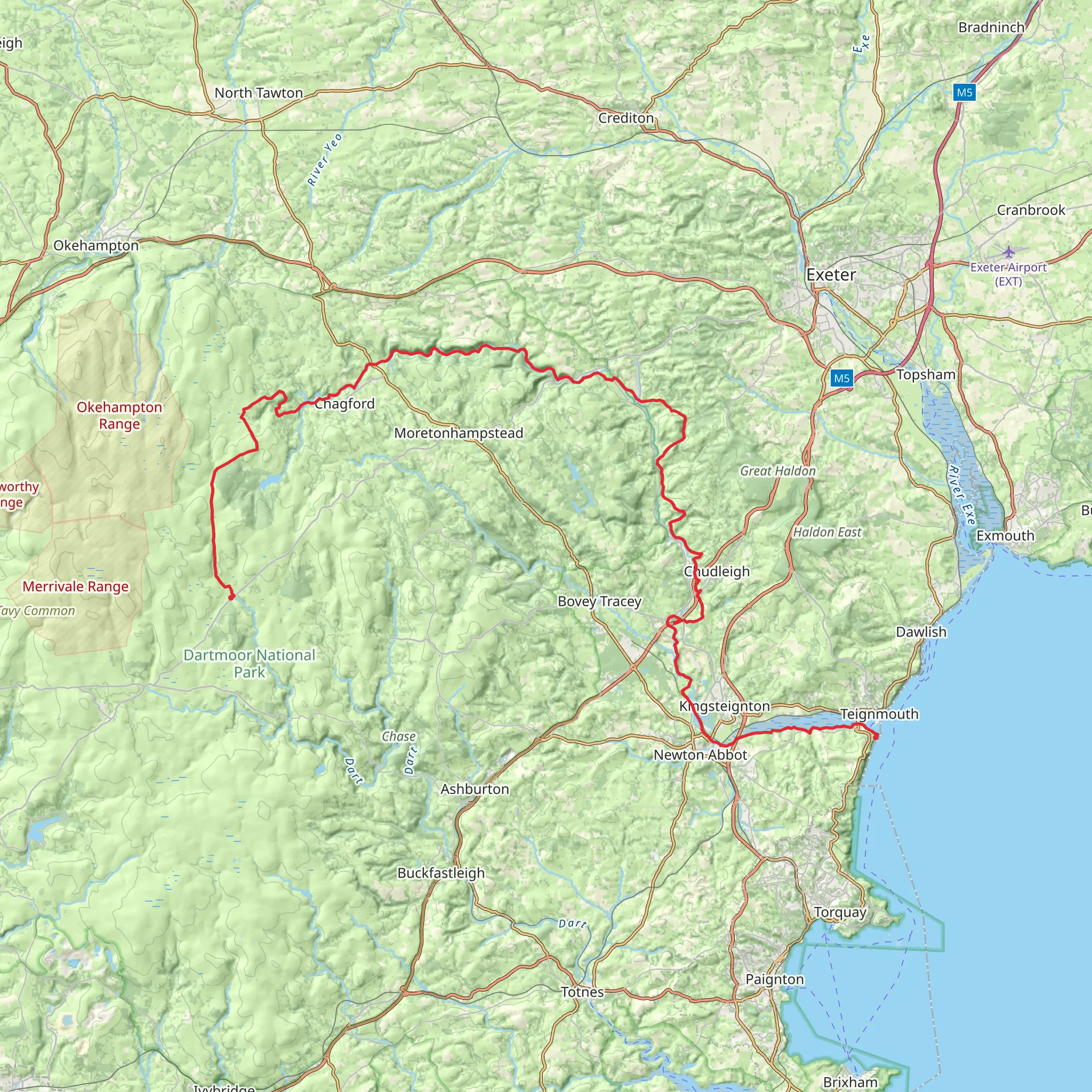Walk along River Teign mobile static map