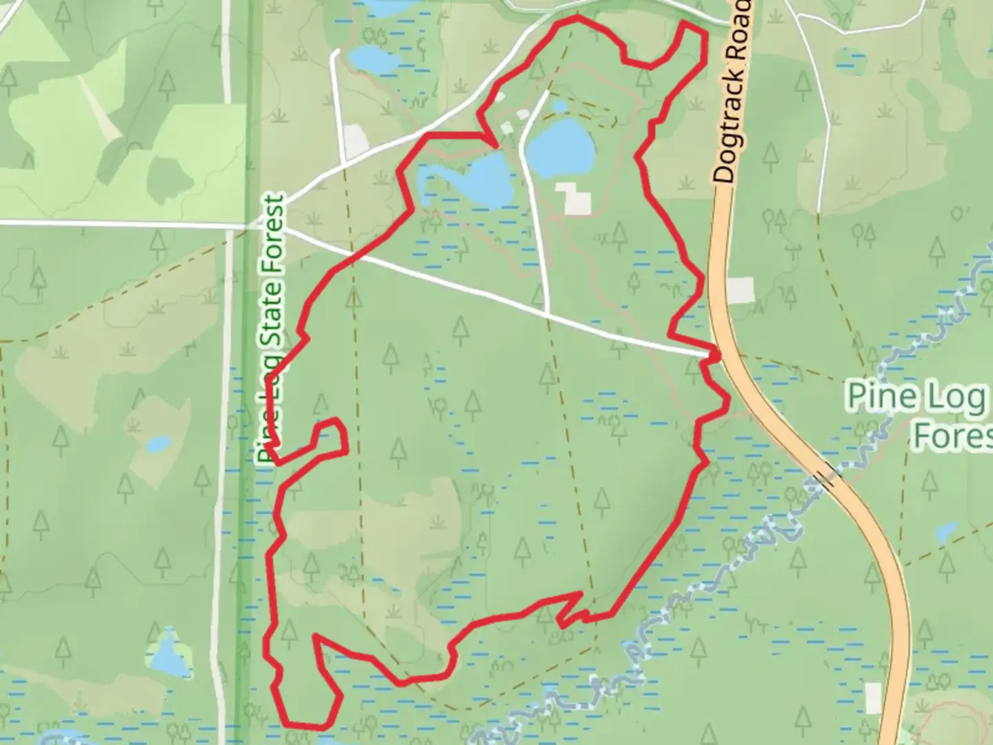 An image depicting the trail Faye and Dutch Loop Trail and its surrounding area.