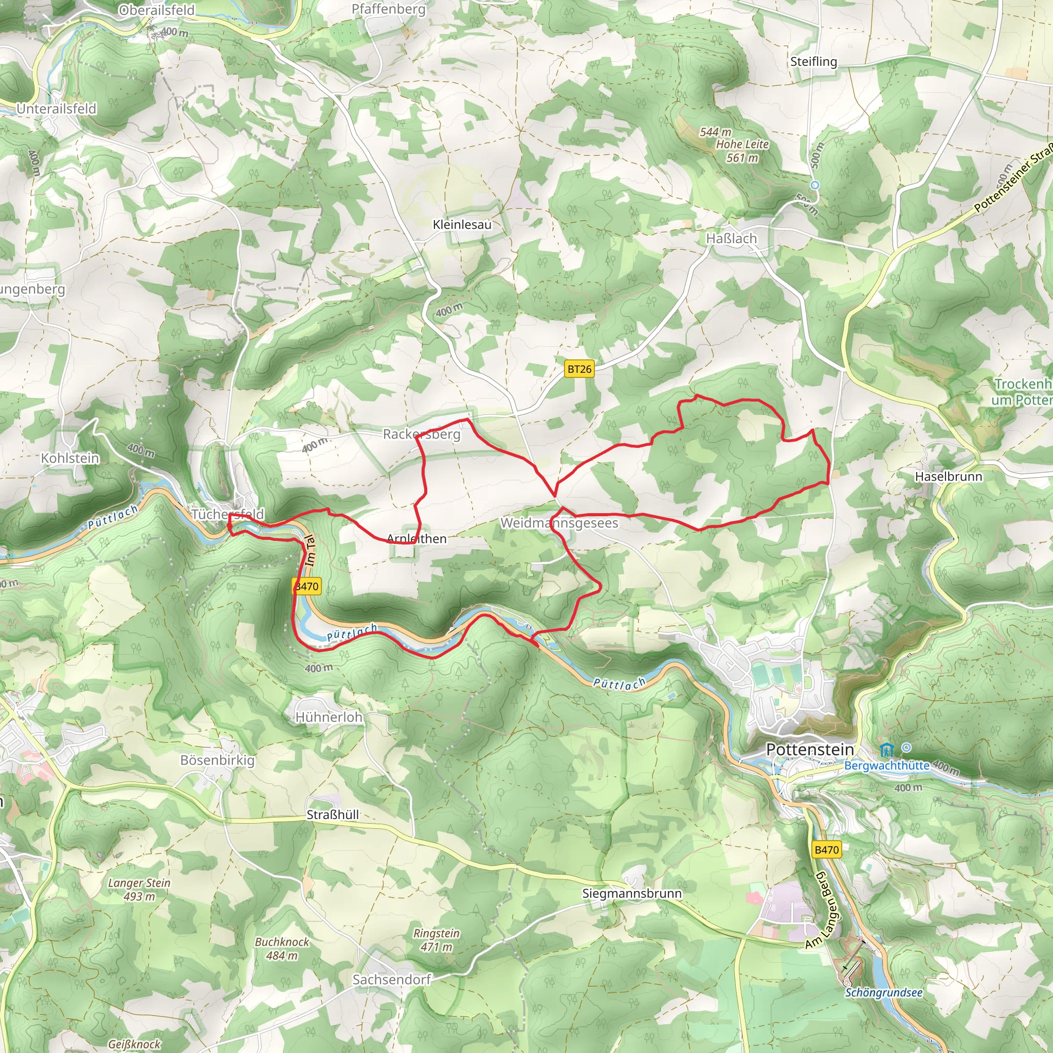 Haßlacher Rundwanderweg and Frankenweg Teil mobile static map
