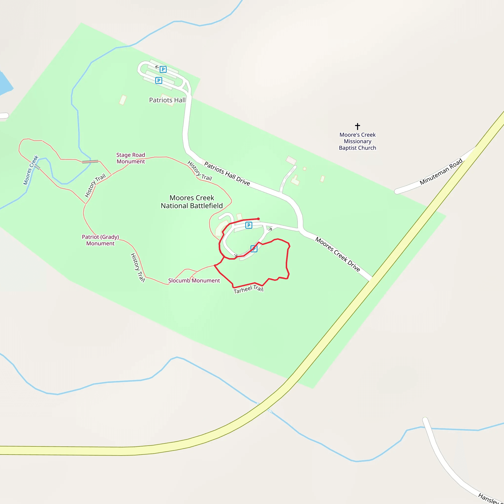 Tarheel Loop Trail mobile static map