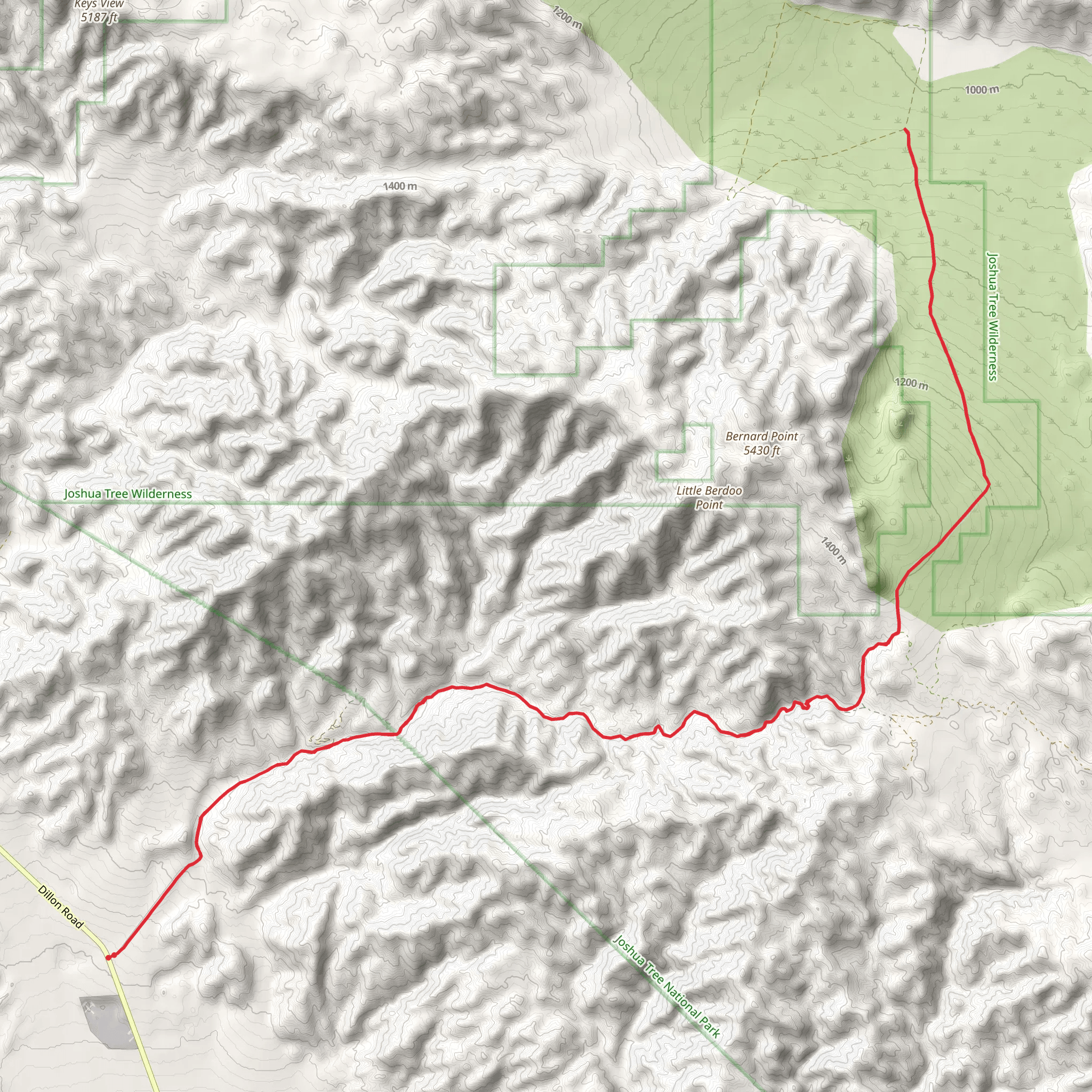 Berdoo Canyon Road Trail mobile static map