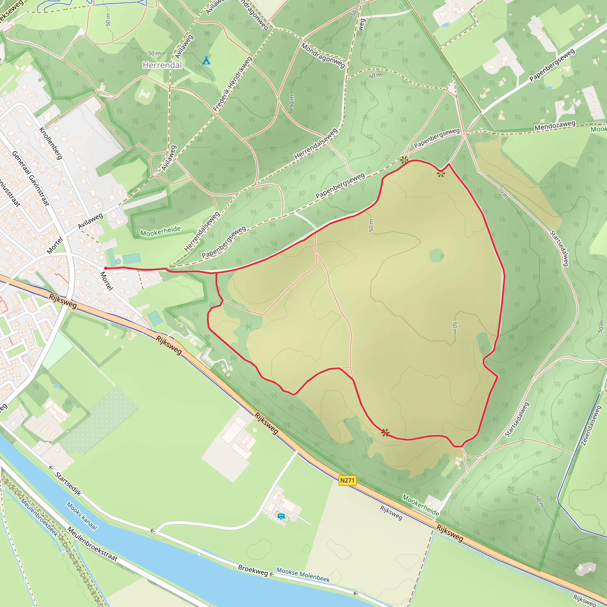 Mookerheide Loop mobile static map