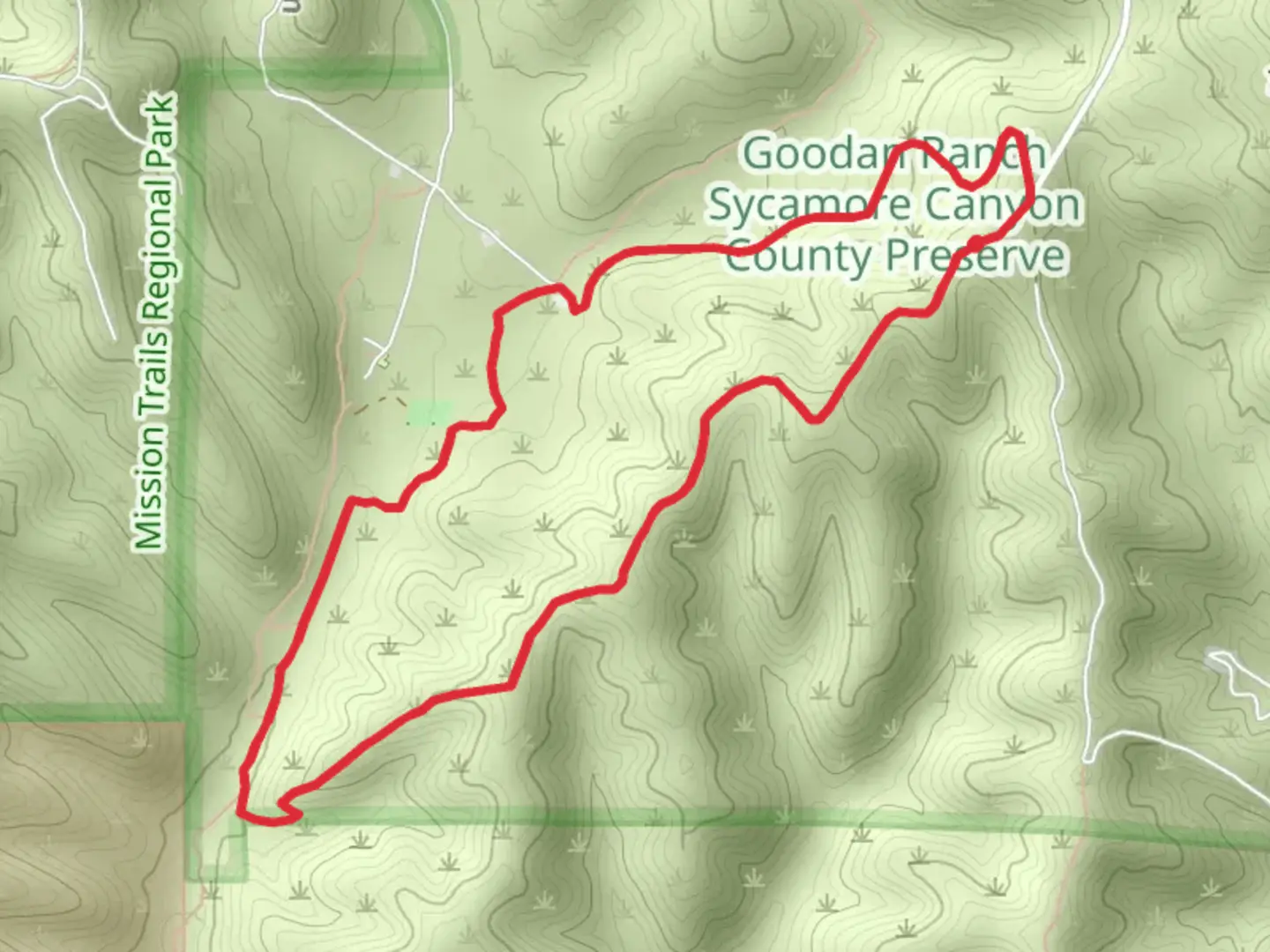 An image depicting the trail Cardiac Hill and Ridge Loop Trail and its surrounding area.