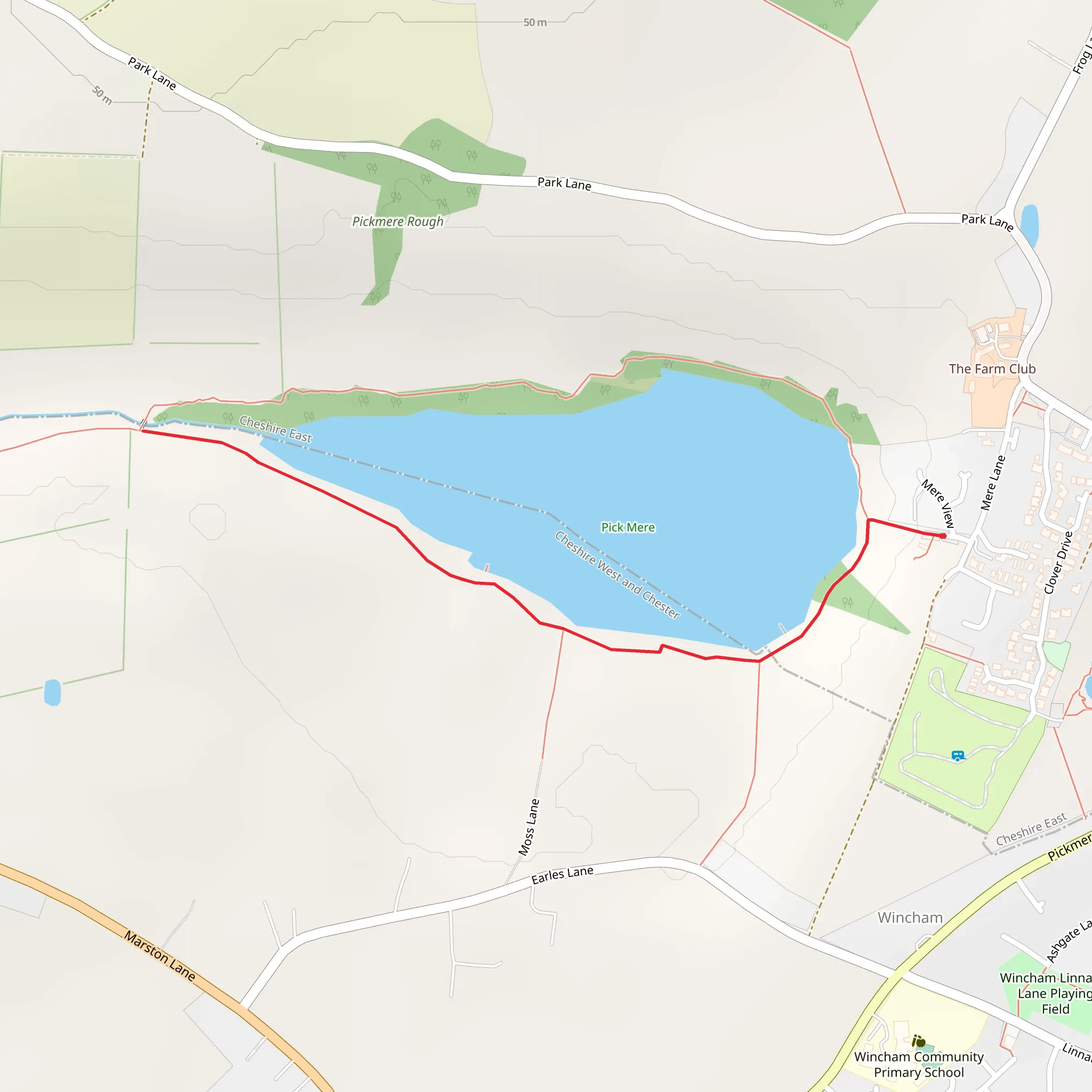 Pickmere Lake Walk mobile static map