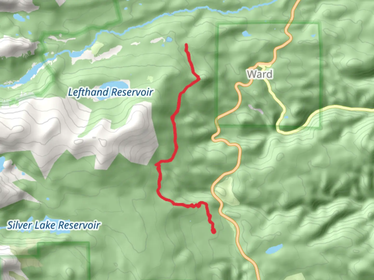 An image depicting the trail Sourdough Trail - Rainbow Lakes Road and its surrounding area.
