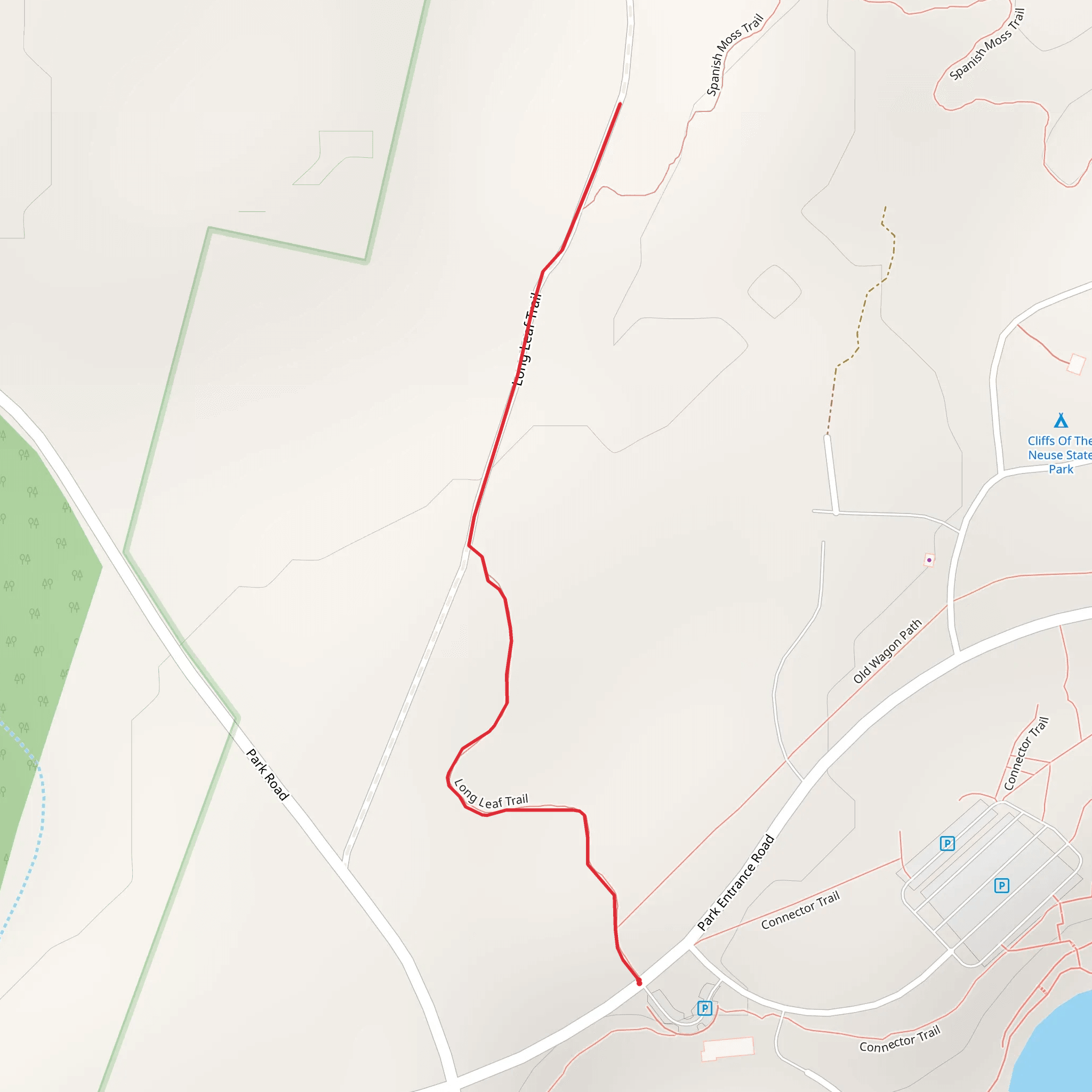 North of Cliffs of the Neuse State Park mobile static map
